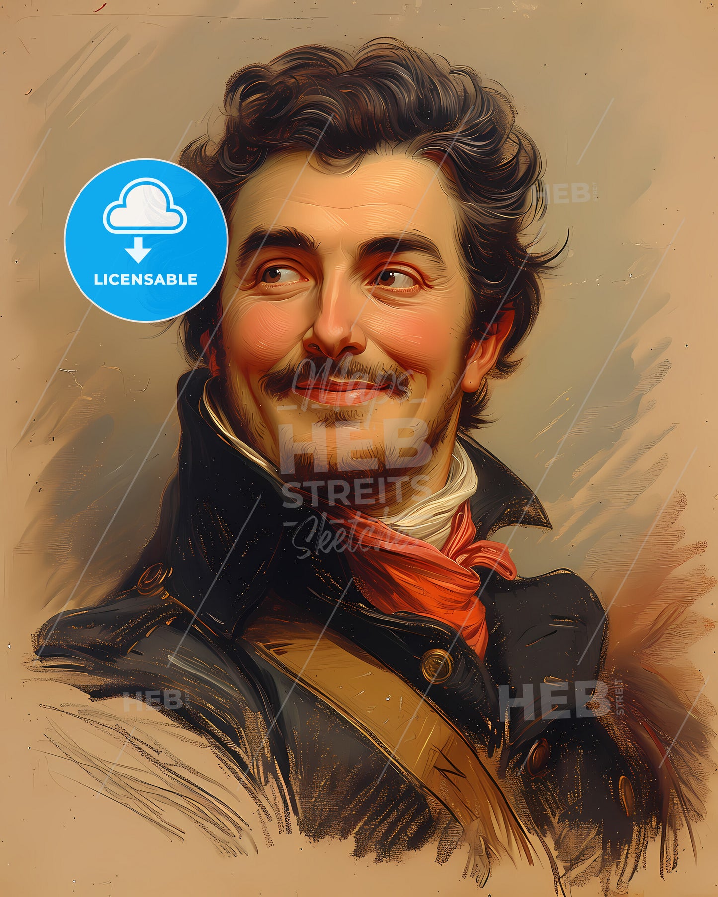 David, Garrick, 1717 - 1779, a man with a mustache and a beard