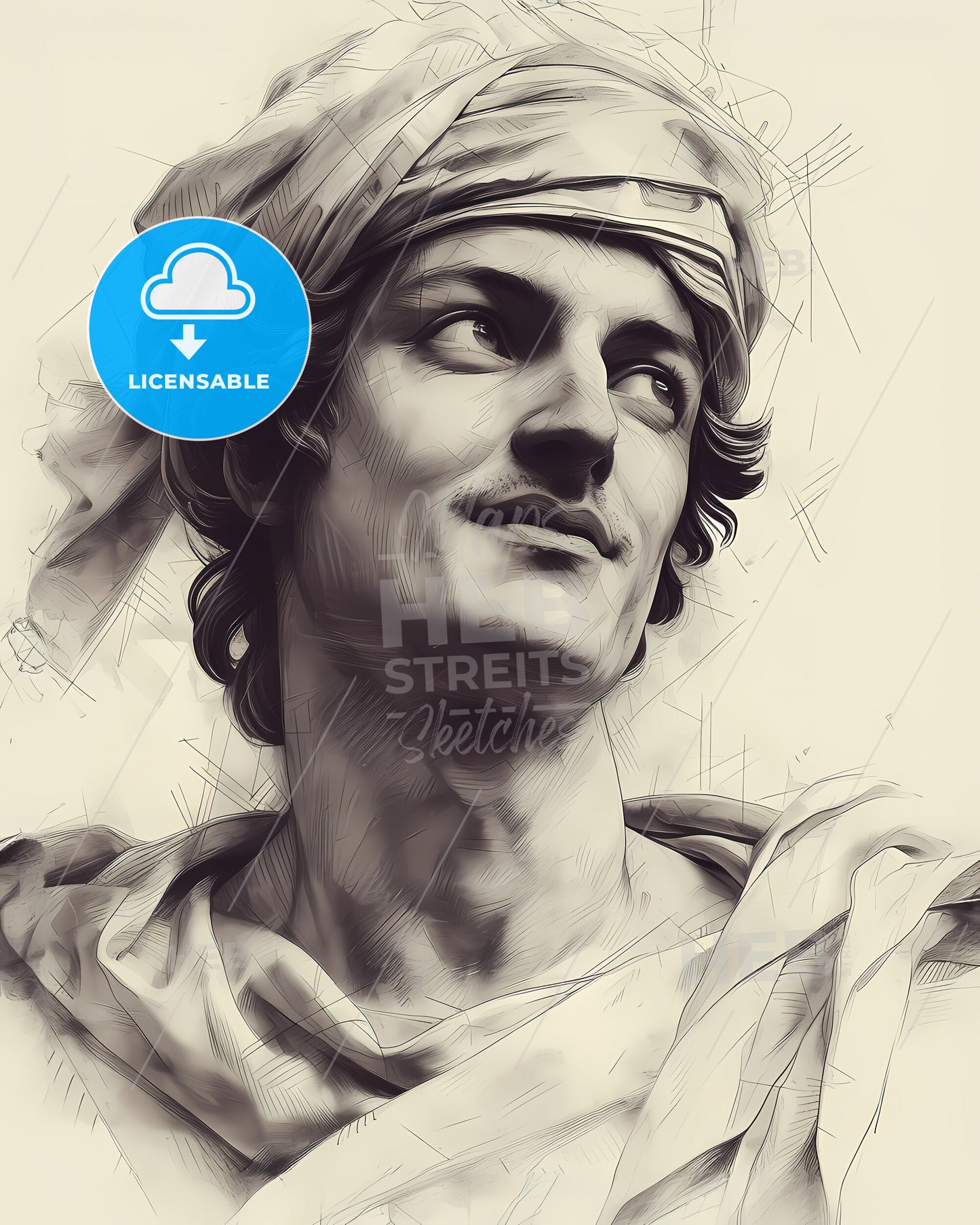 Ovid, 43 BCE - c. 17/18 CE, a man wearing a head scarf