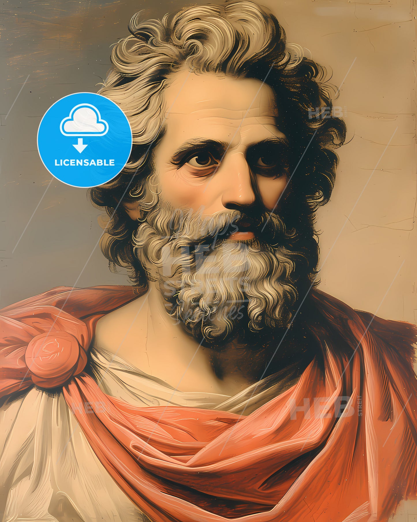 Plato, 428/427 BC - 348/347 BC, a painting of a bearded man