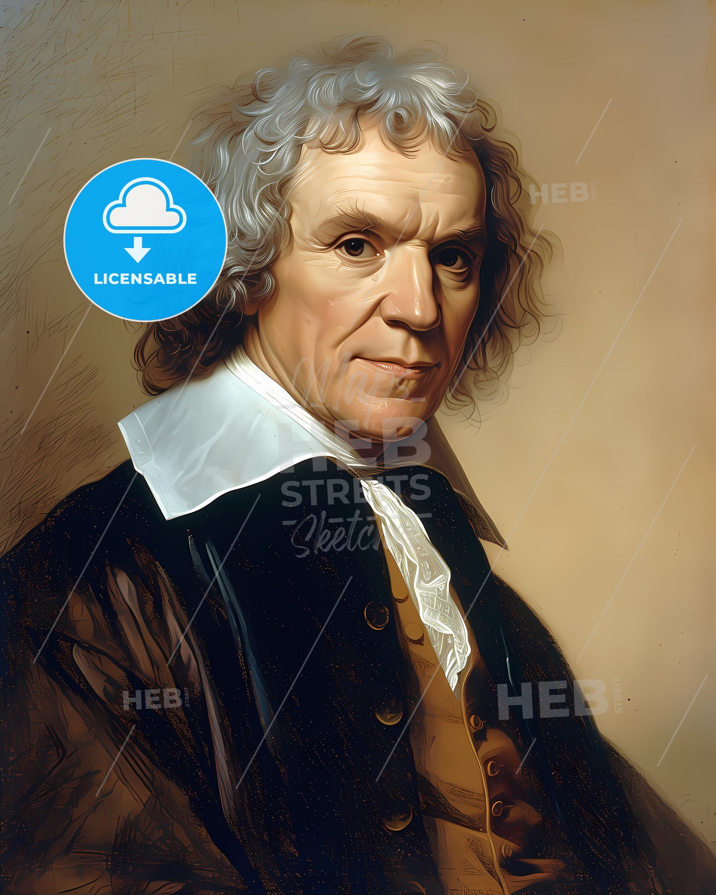 Isaac, Newton, 1643 - 1727, a man with white hair and a black coat