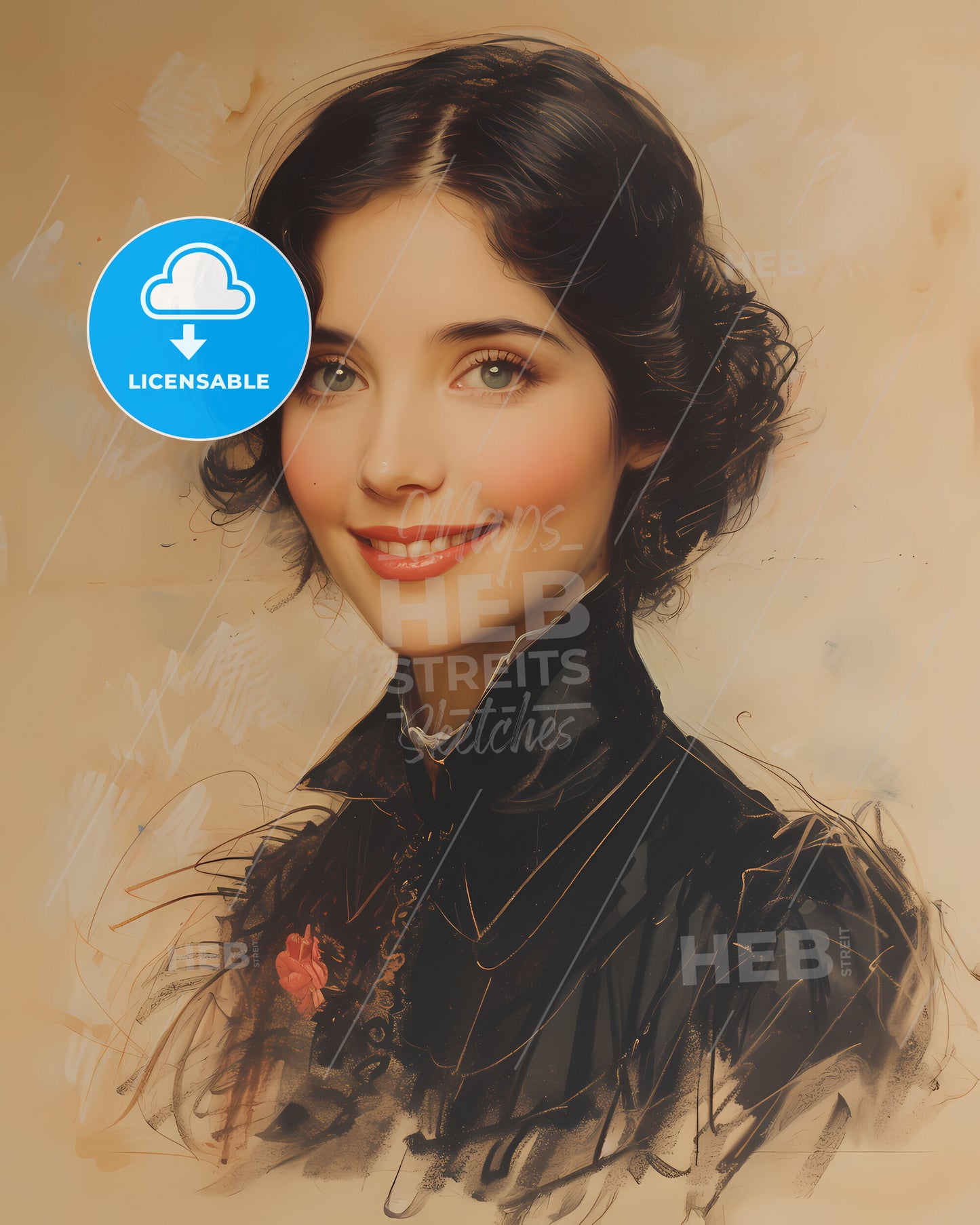 Ellen, Terry, 1847 - 1928, a woman smiling at the camera