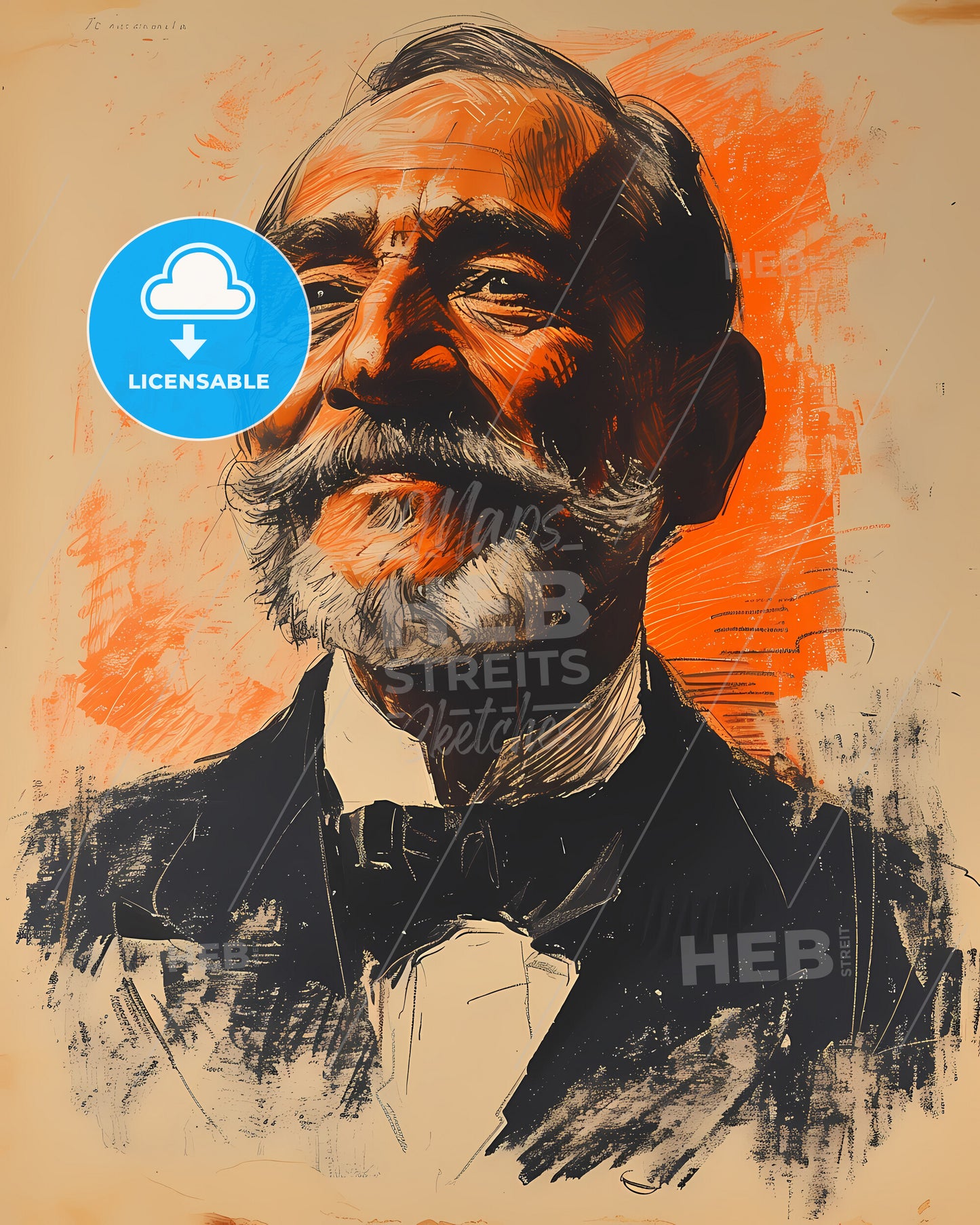 Benito, Juárez, 1806 - 1872, a man with a mustache and a bow tie