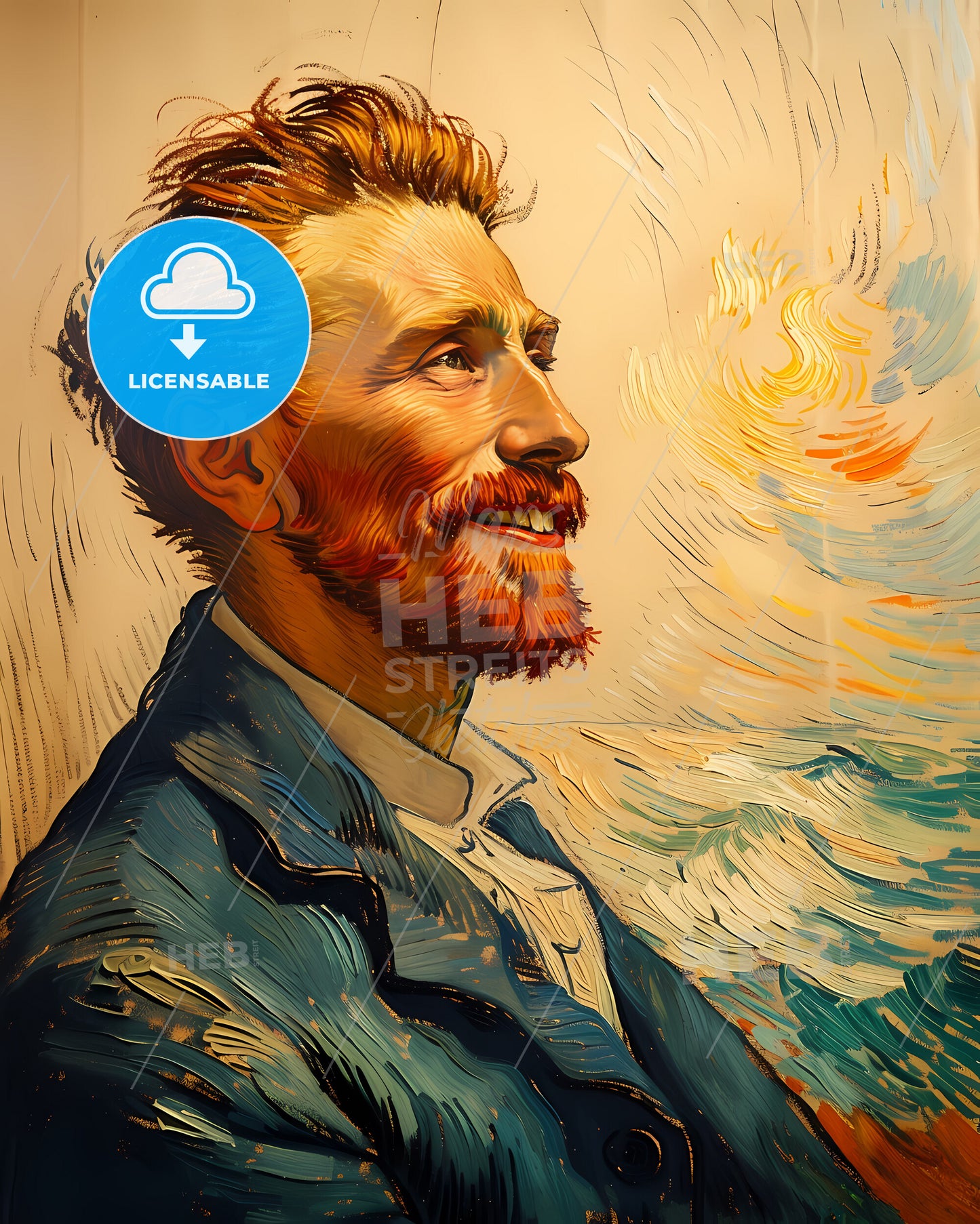 Vincent, van Gogh, 1853 - 1890, a painting of a man with a beard