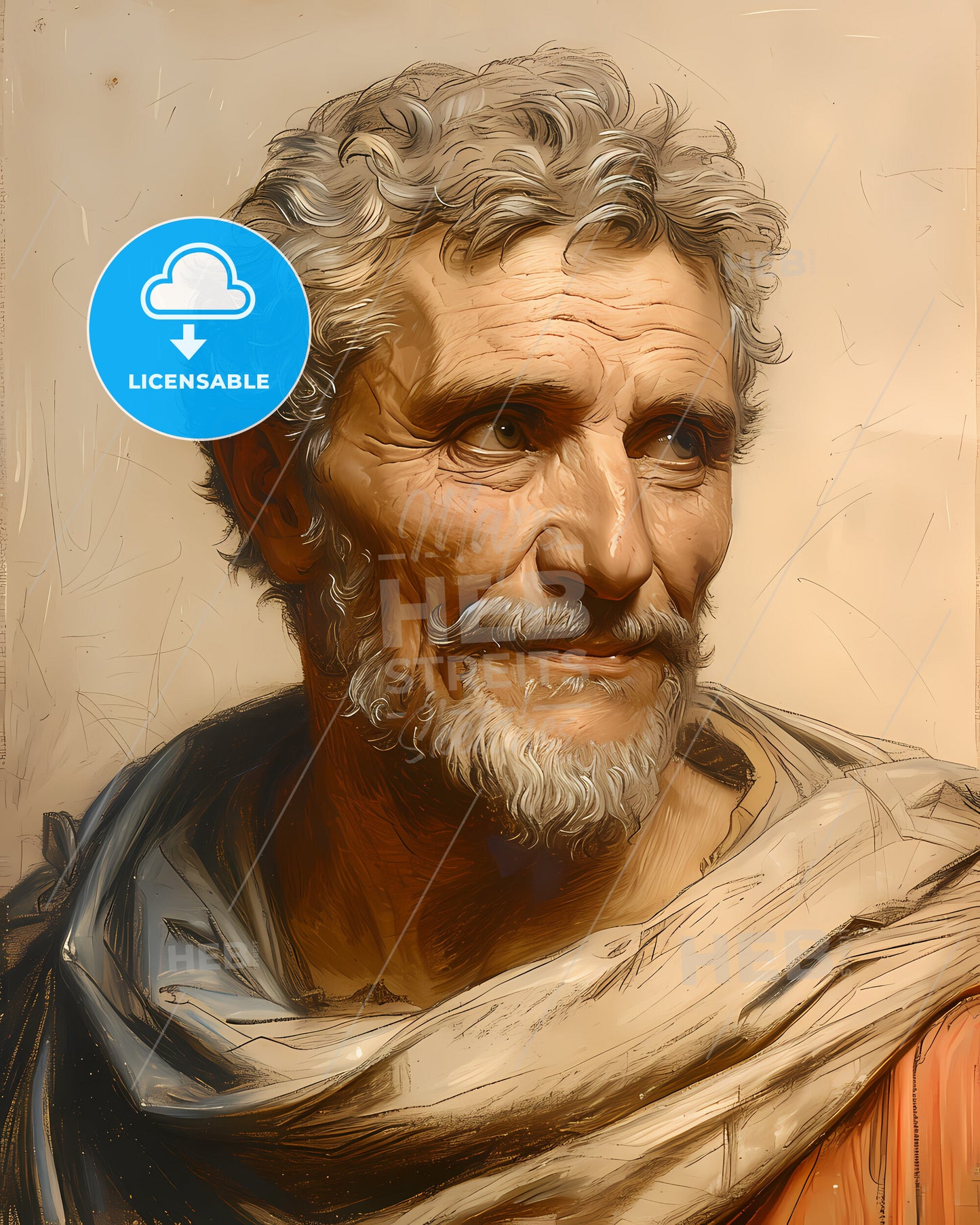 Cato, the Elder, 234 BCE - 149 BCE, a man with a beard and mustache