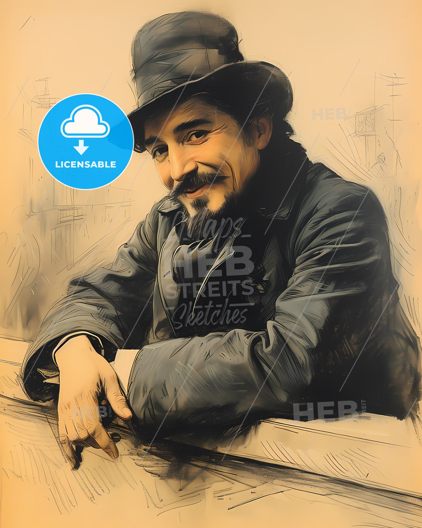 Giacomo, Puccini, 1858 - 1924, a man wearing a hat and jacket