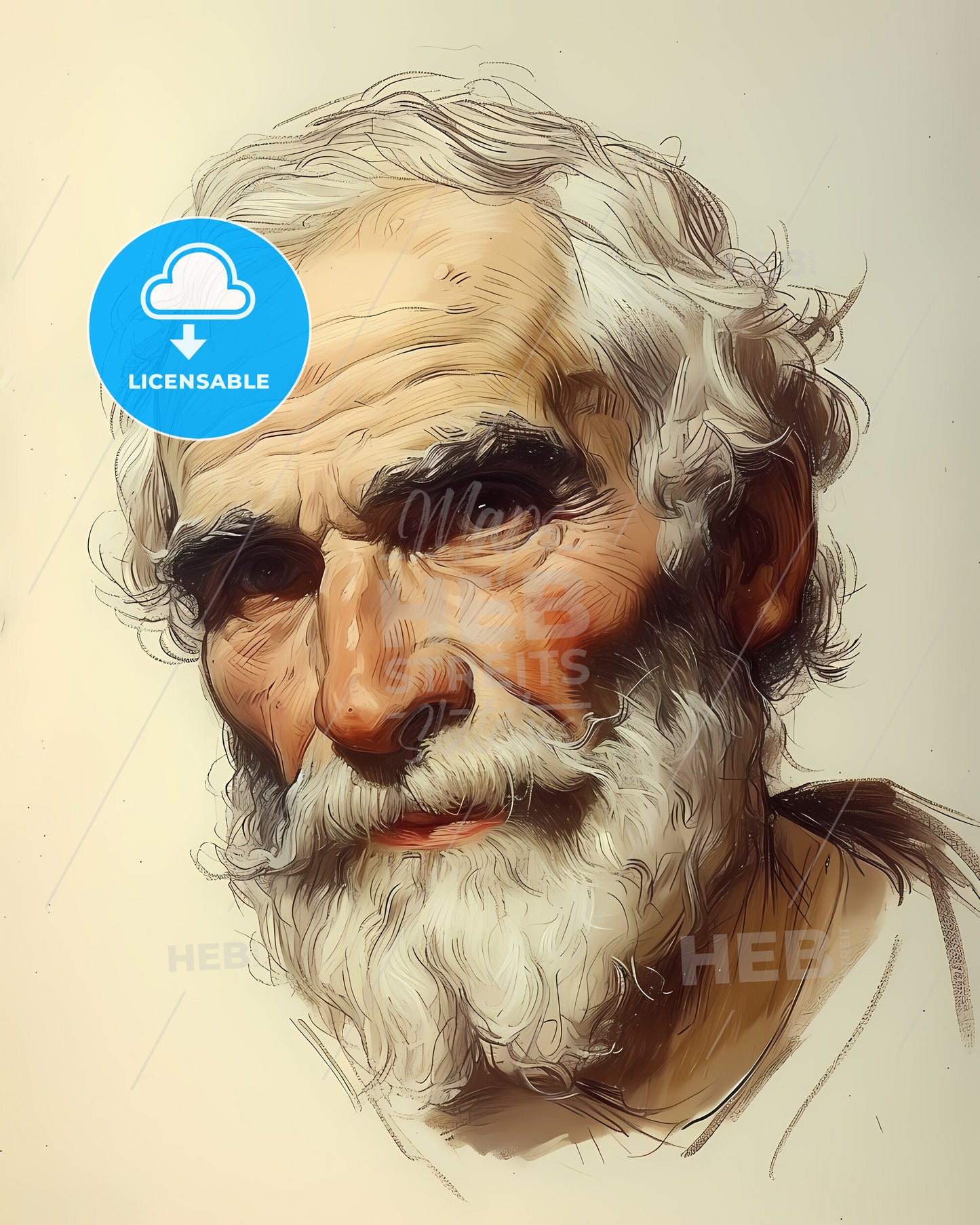 Epictetus, c. 50 AD - c. 135 AD, a man with a white beard