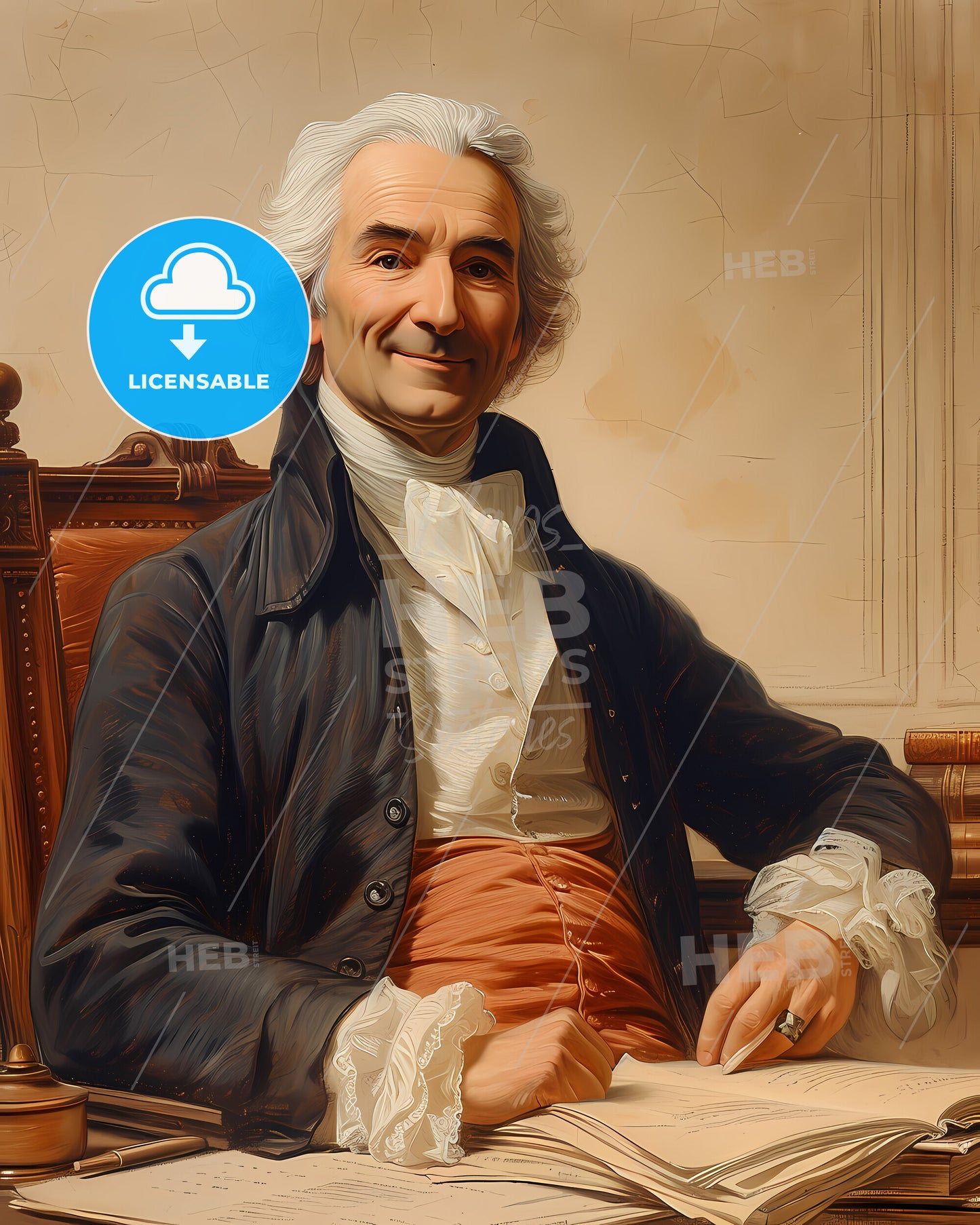 Antoine, Lavoisier, 1743 - 1794, a man sitting in a chair writing on a piece of paper