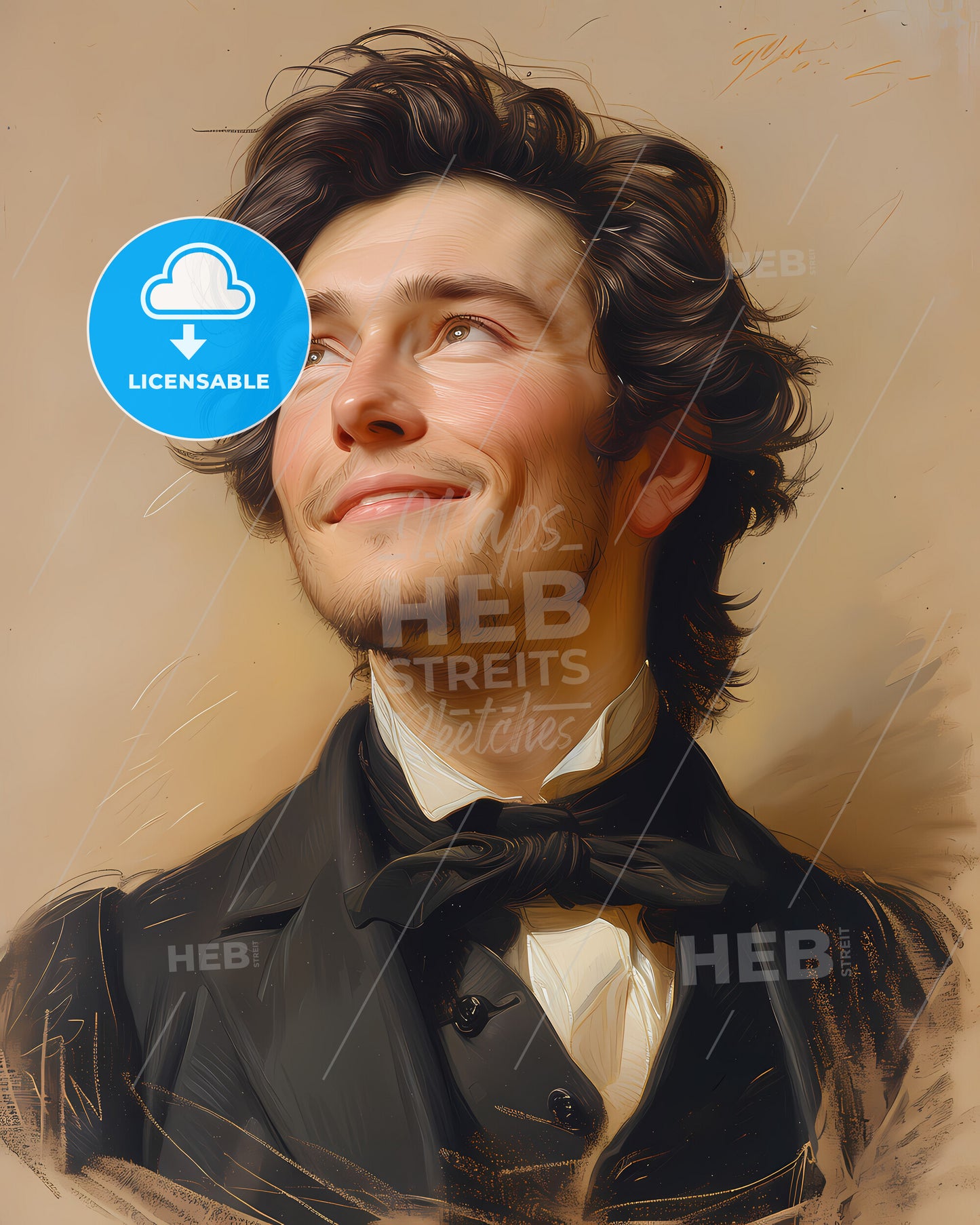 Luigi, Boccherini, 1743 - 1805, a man in a suit looking up