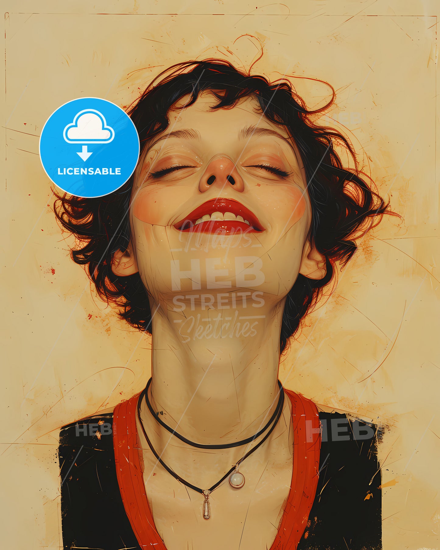 Persephone, Queen of the Underworld, a woman with her eyes closed