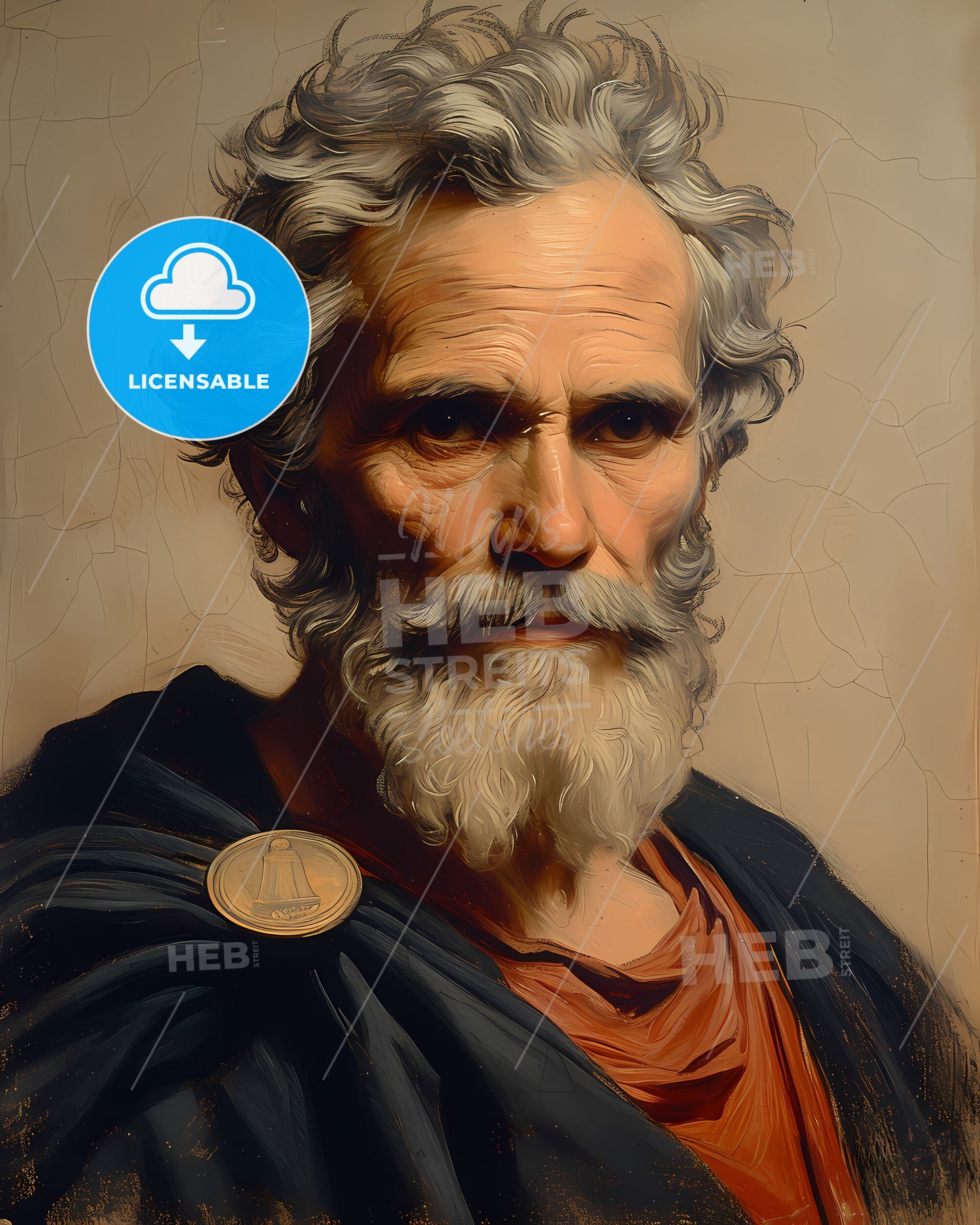 Pericles, c. 495 BCE - 429 BCE, a man with a beard and a black cape