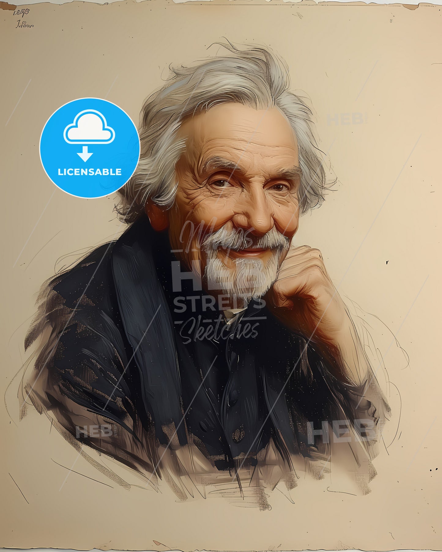 Edward, Jenner, 1749 - 1823, a man with white hair and beard
