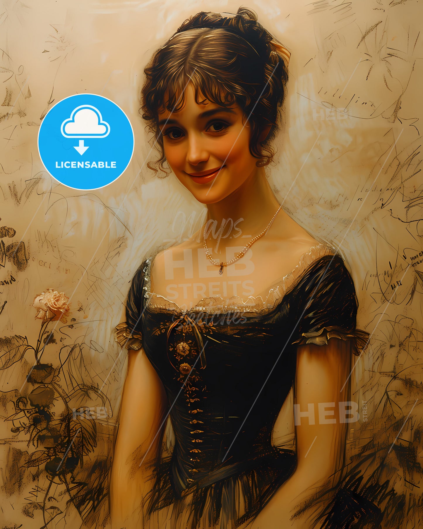 Jane, Austen, 1775 - 1817, a woman in a dress