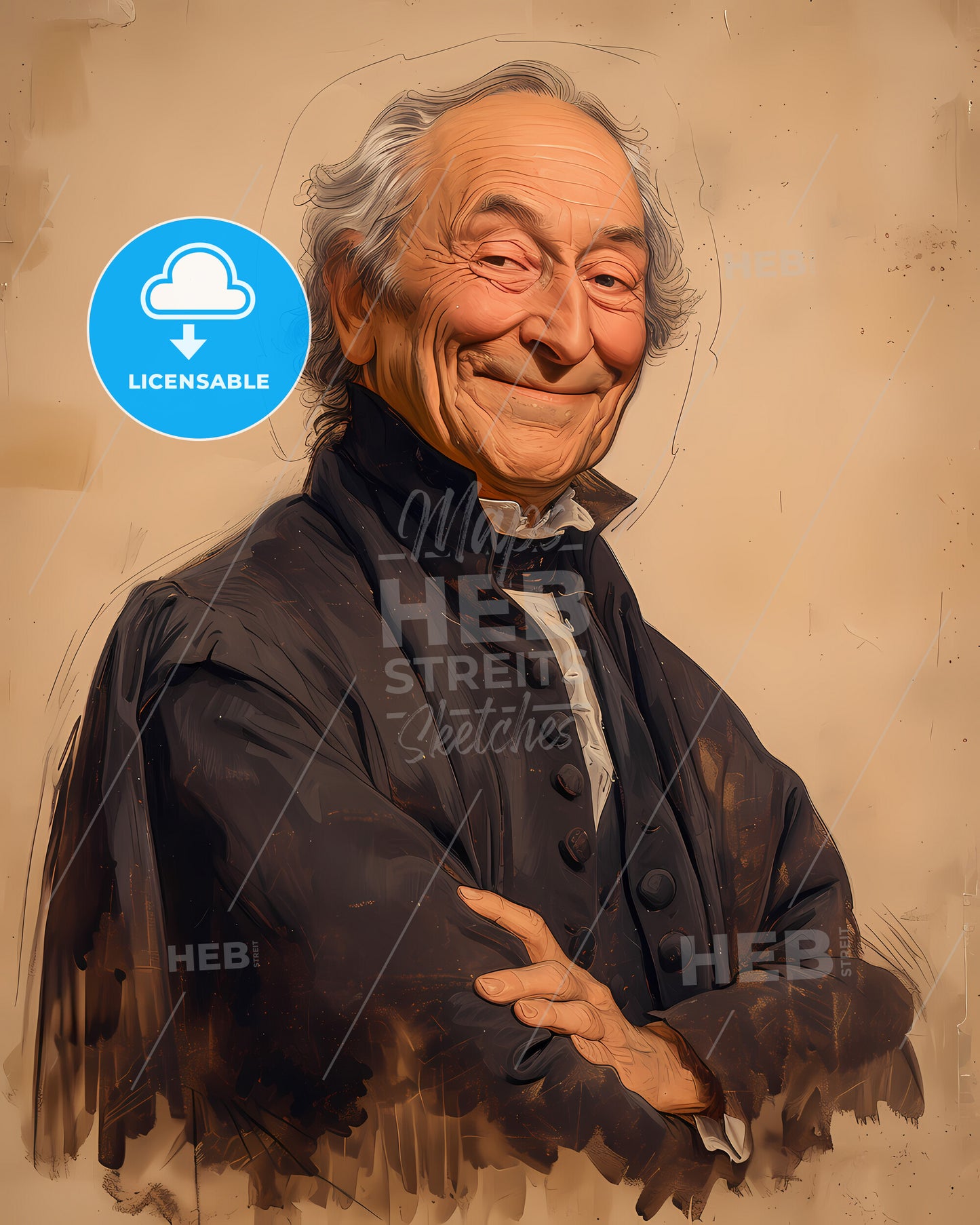 Dietrich, Buxtehude, 1637 - 1707, a man with his arms crossed