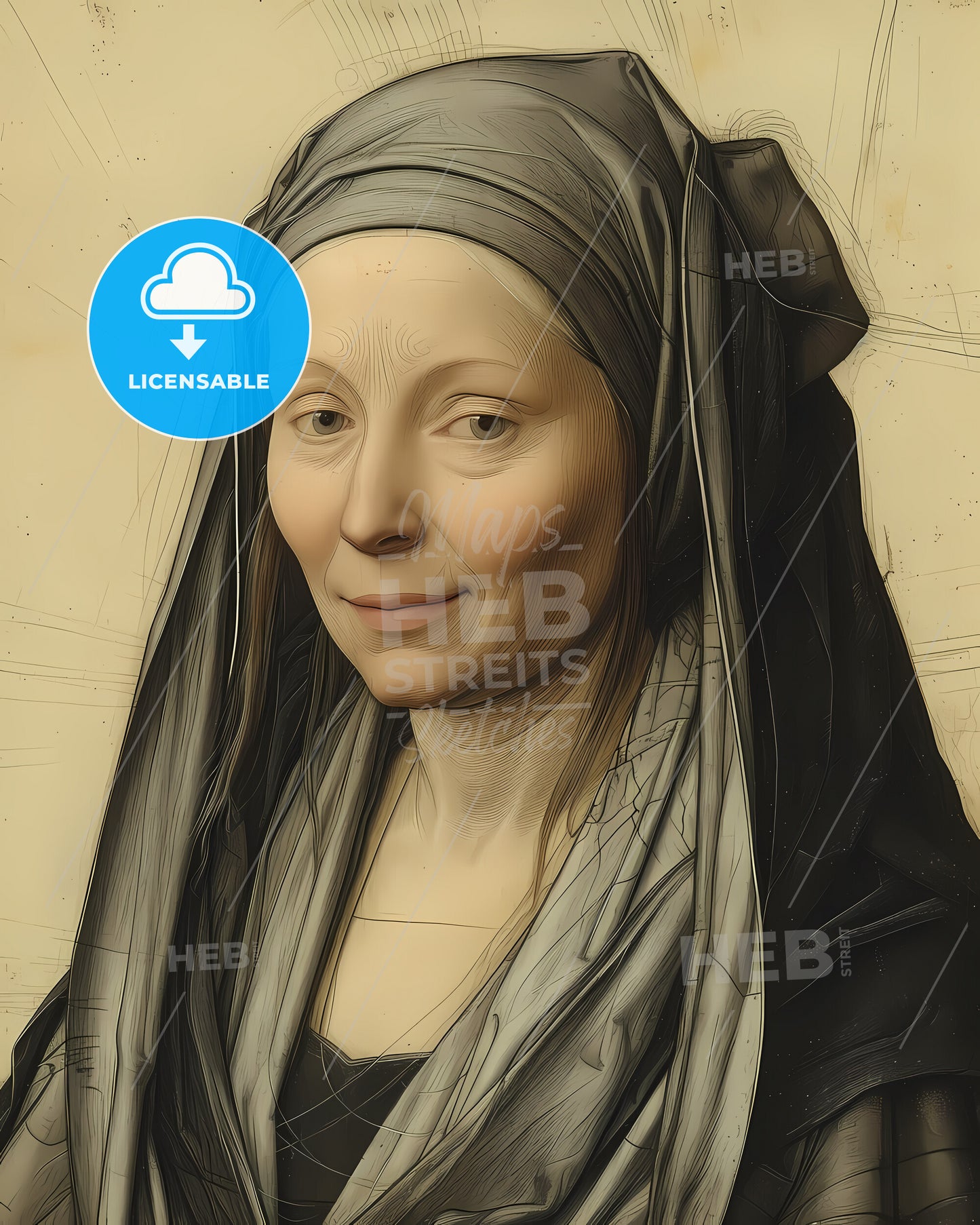 Eleanor, of Provence, c. 1223 - 1291, a woman wearing a headdress