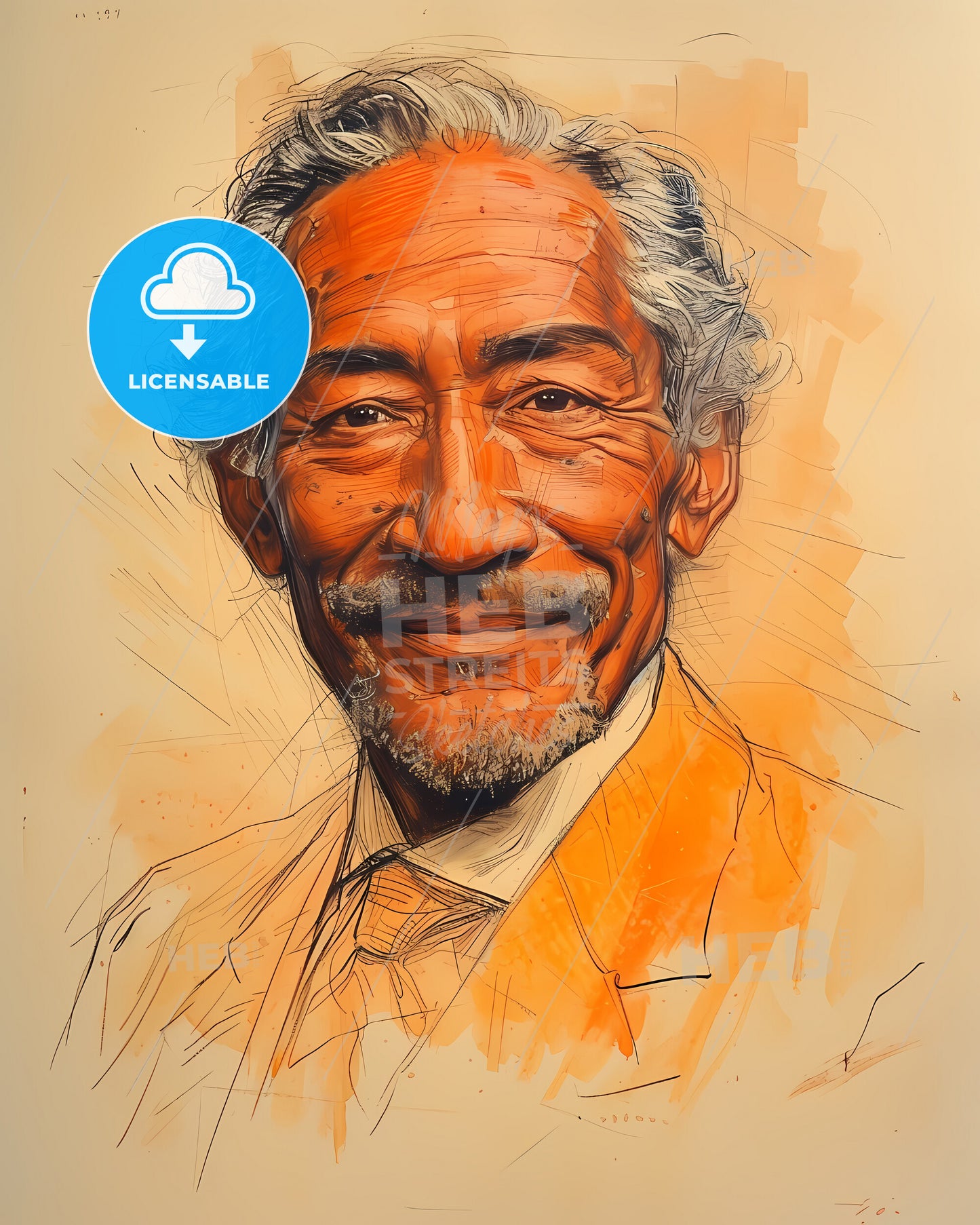 King, Kalākaua, 1836 - 1891, a drawing of a man