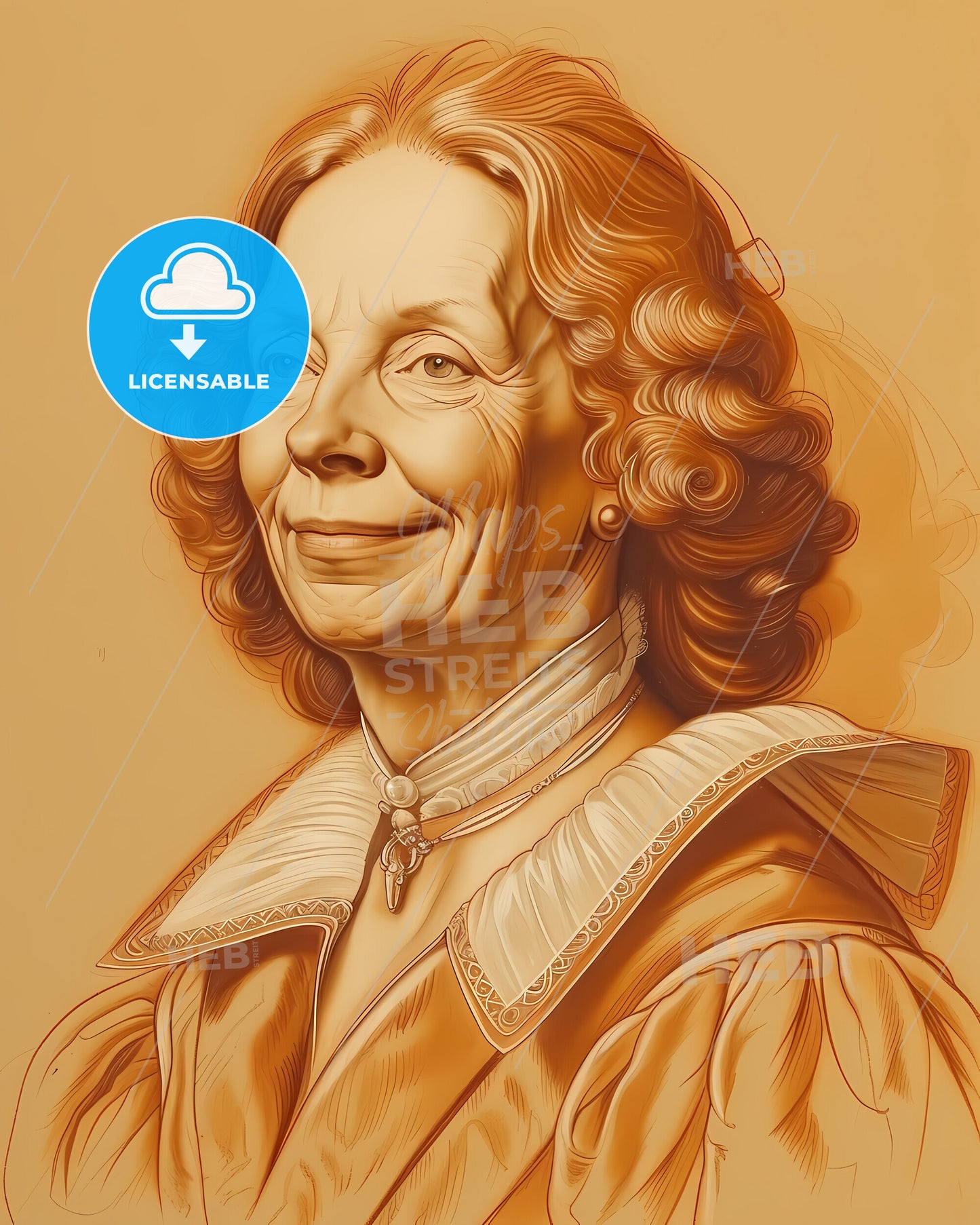 Christina, Queen of Sweden, a woman with curly hair