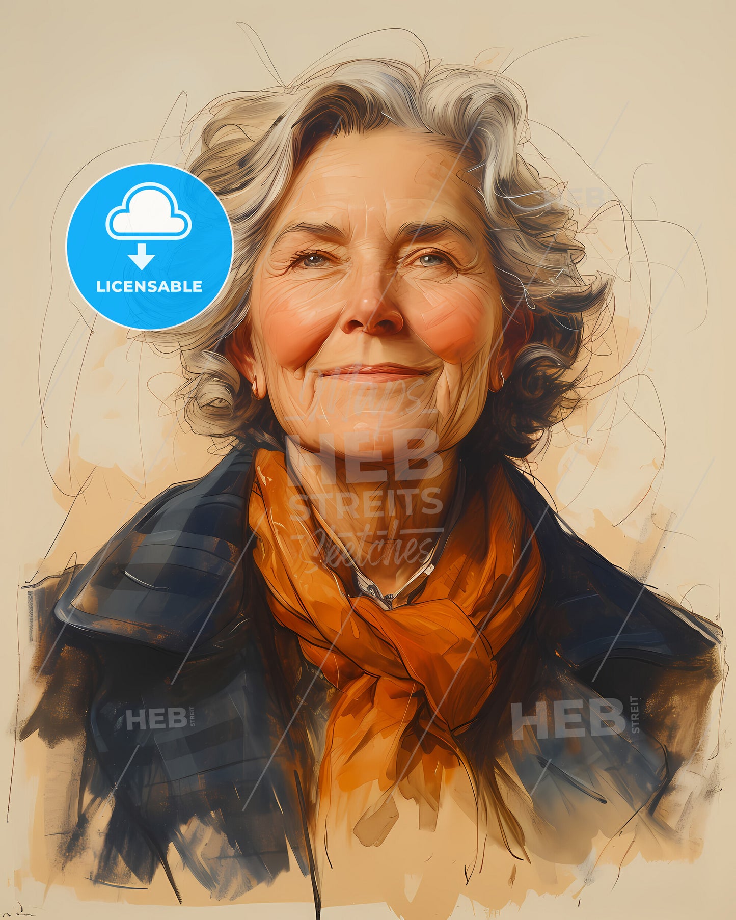 Elizabeth, Garrett Anderson, 1836 - 1917, a woman with grey hair and a scarf