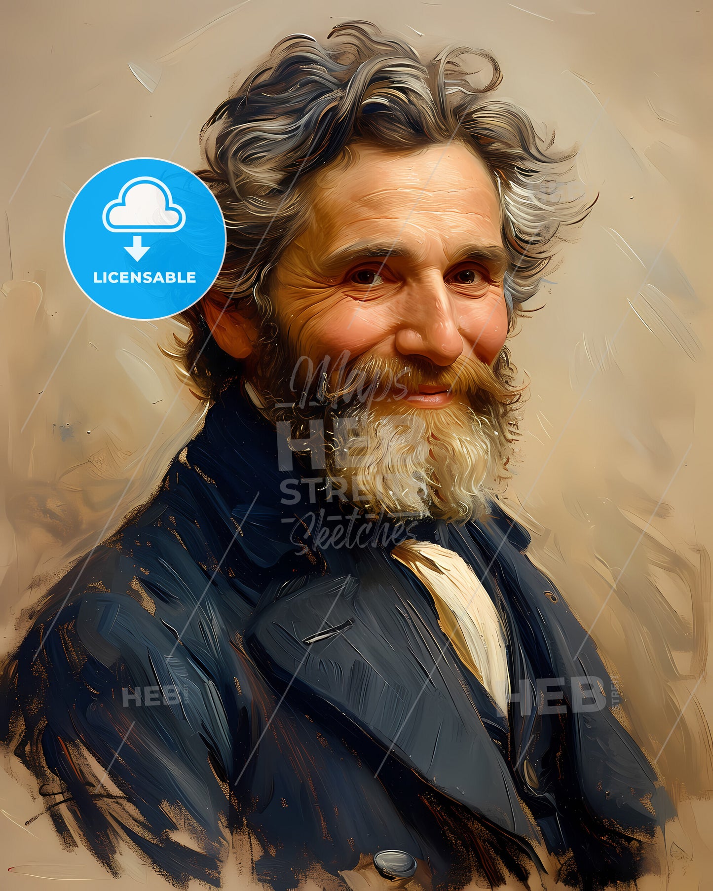 Claude, Monet, 1840 - 1926, a man with a beard and mustache