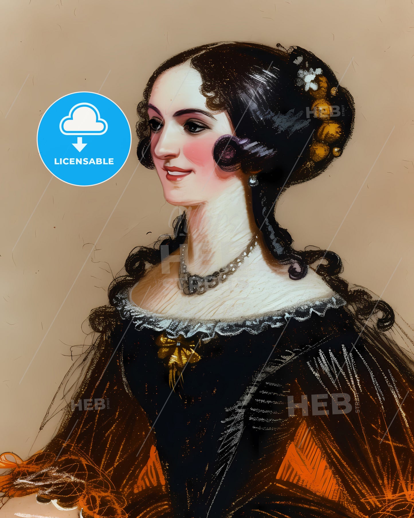 Ada, Lovelace, 1815 - 1852, a woman in a black dress