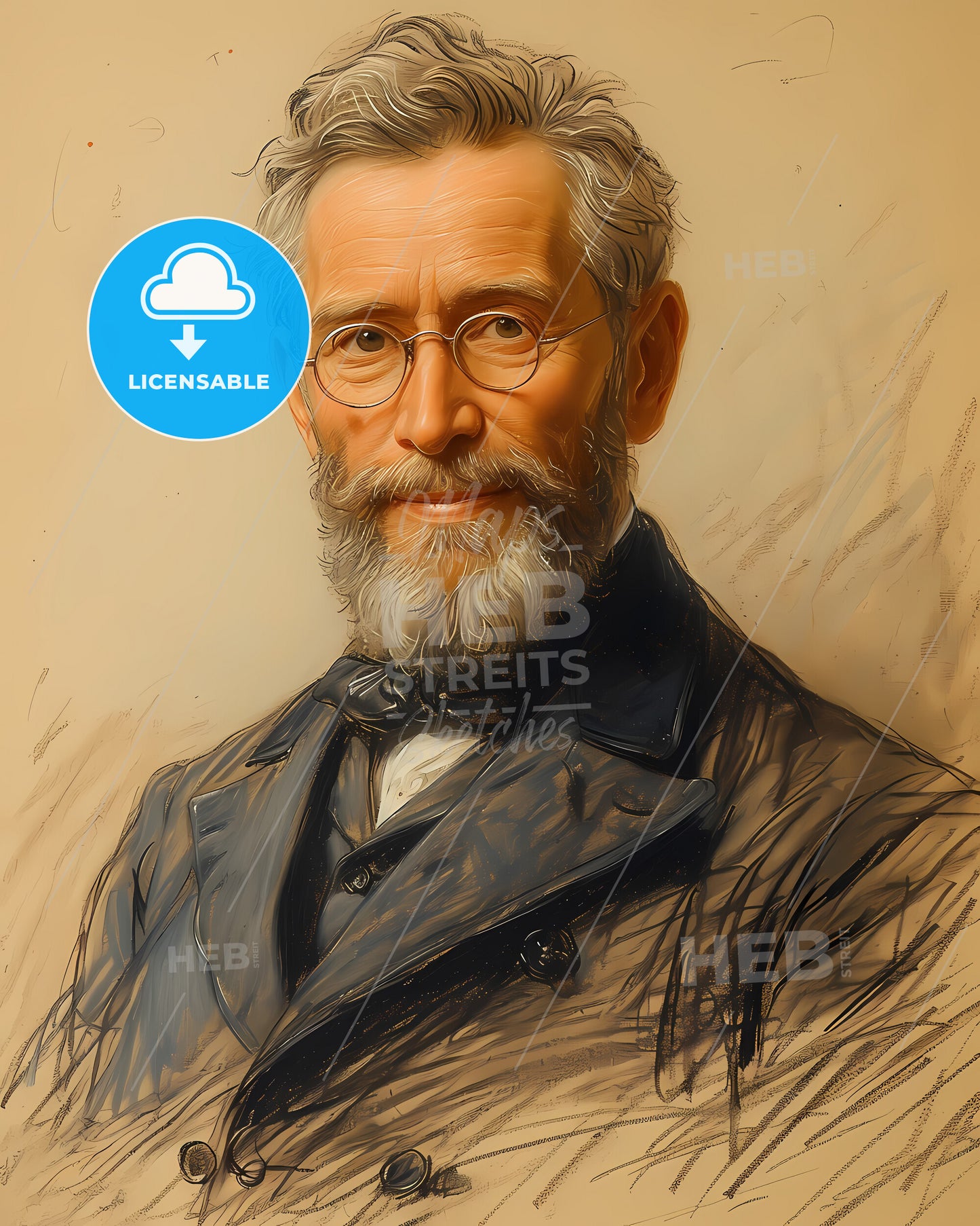 Rudolf, Virchow, 1821 - 1902, a man with a beard and glasses