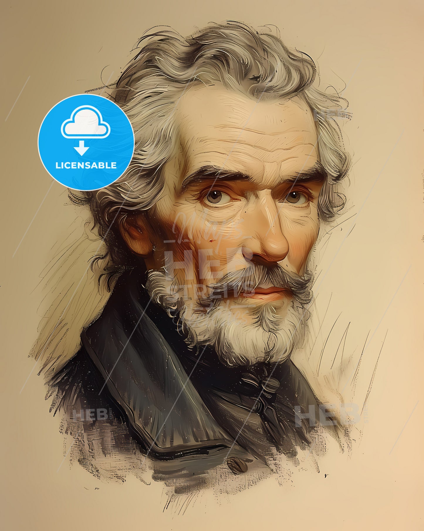 John, Hunter, 1728 - 1793, a man with a beard