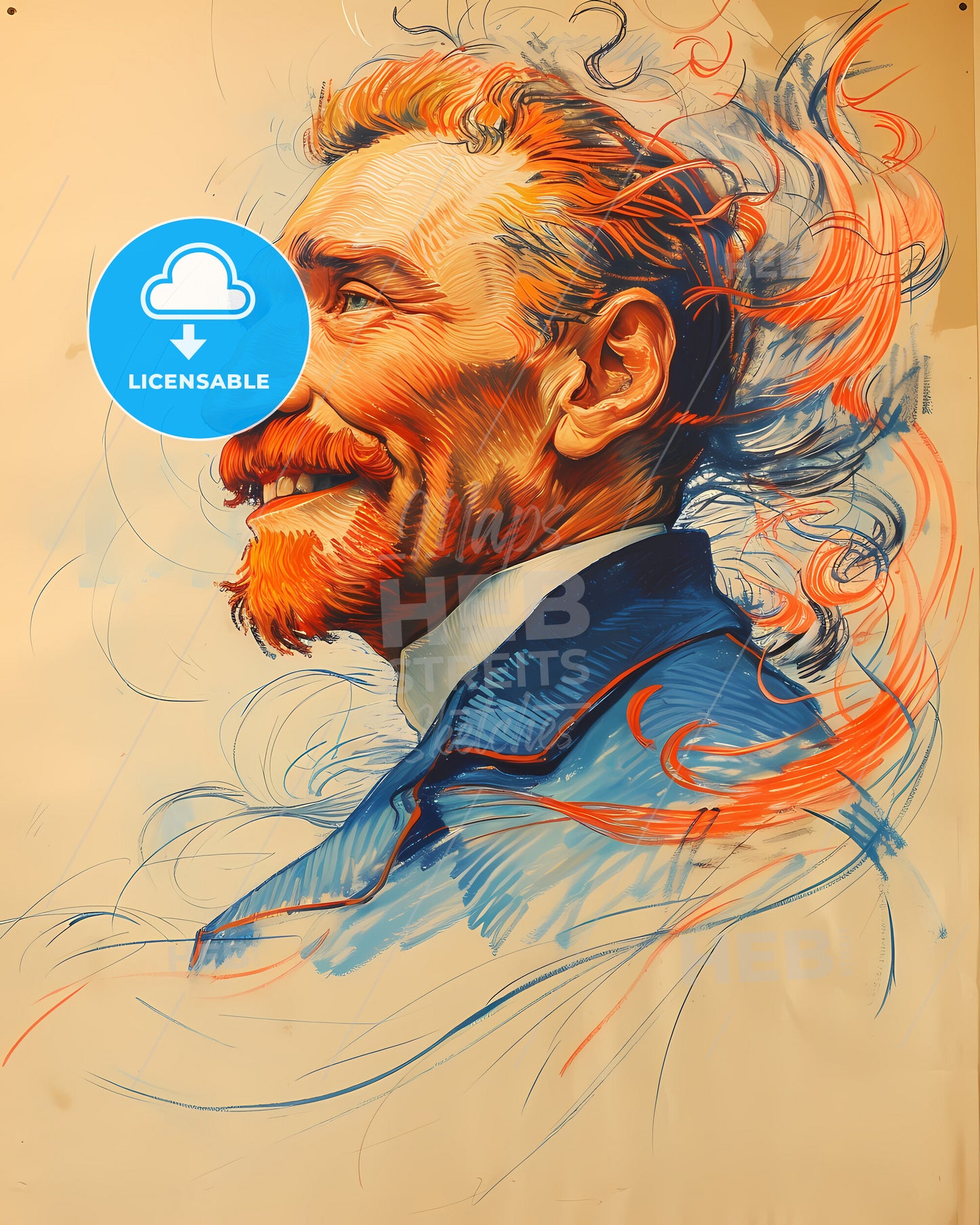 Vincent, van Gogh, 1853 - 1890, a man with red hair and beard