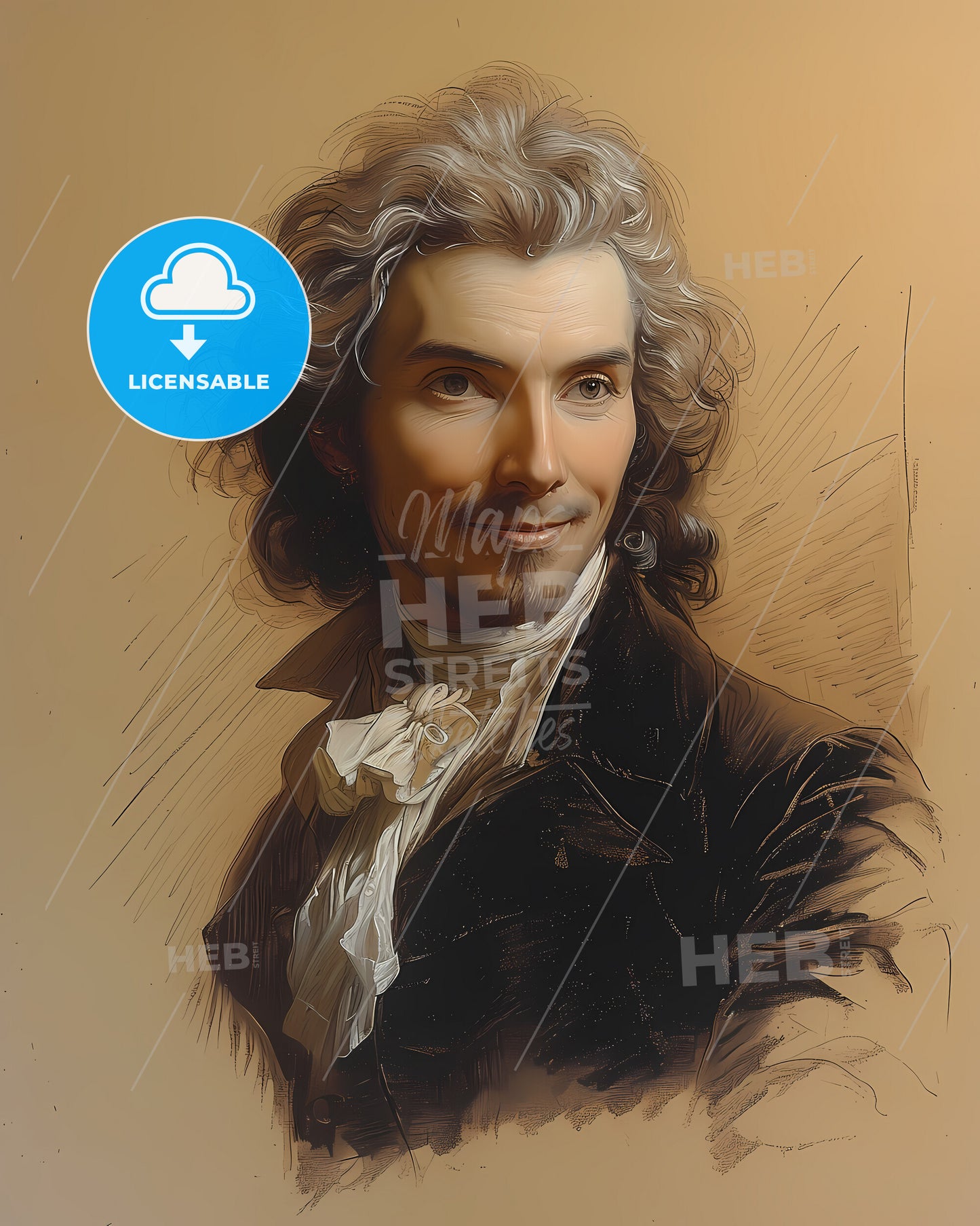 Jean-Philippe, Rameau, 1683 - 1764, a man with curly hair wearing a suit