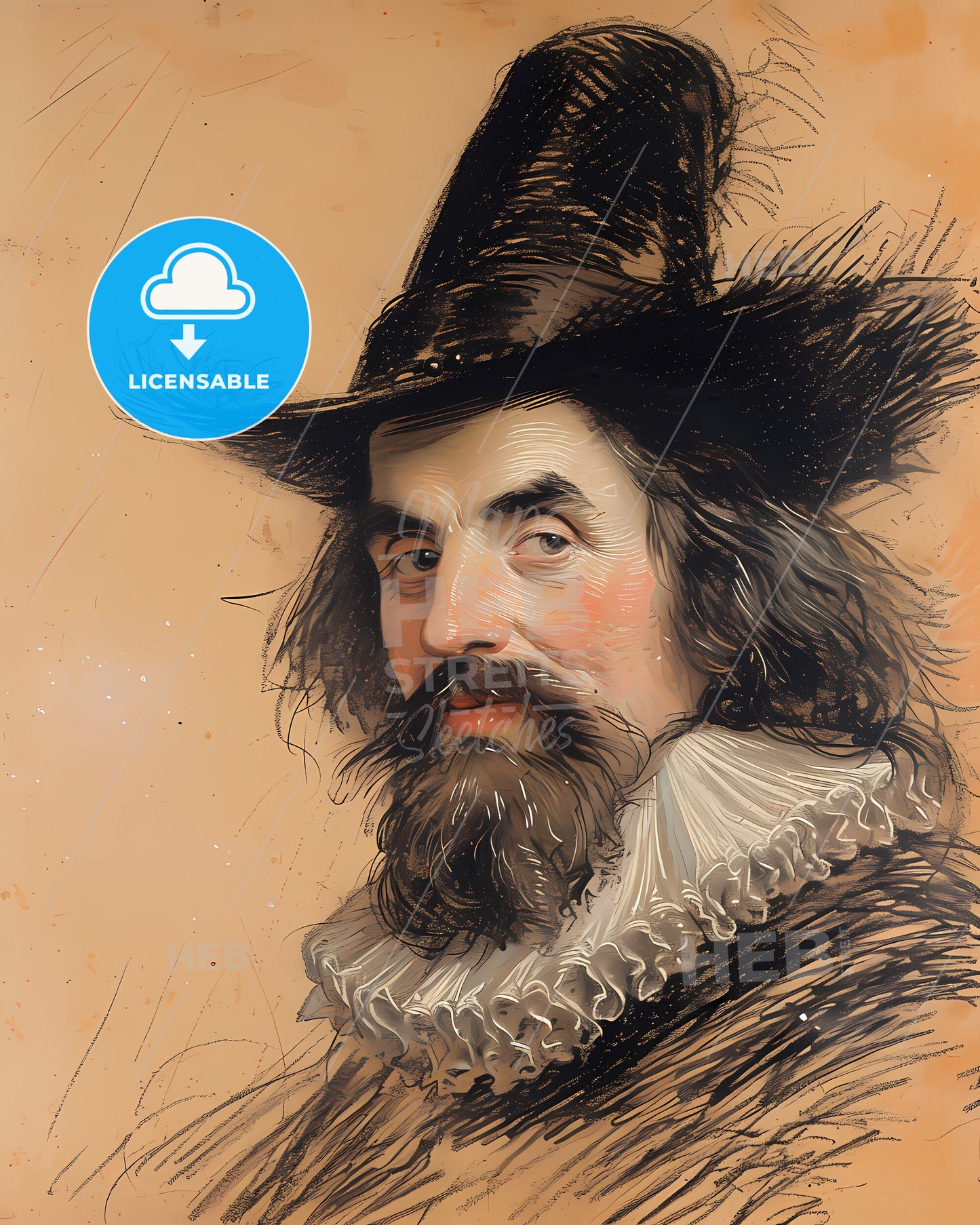 Francis, Bacon, 1561 - 1626, a man with a beard wearing a hat