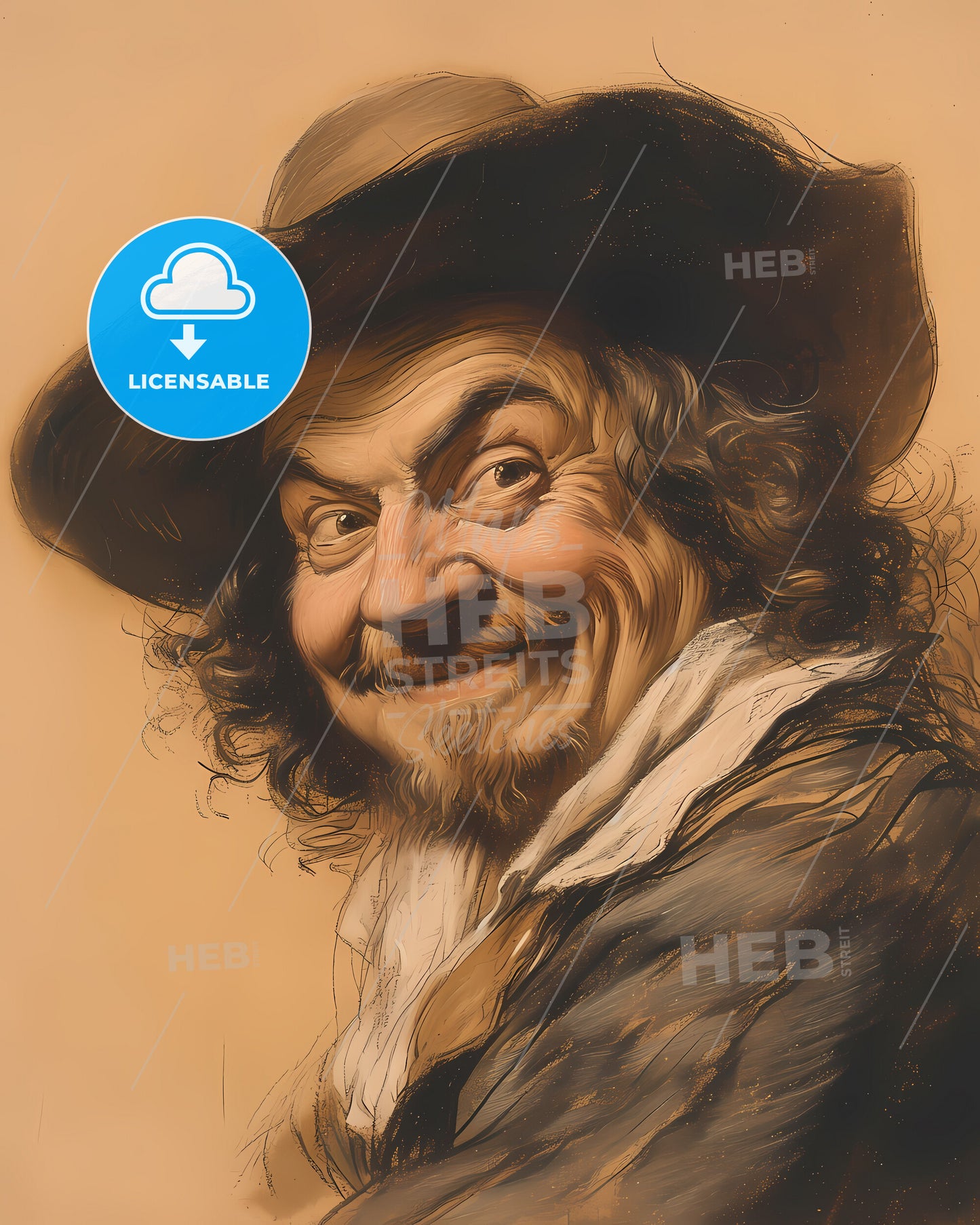 Rembrandt, van Rijn, 1606 - 1669, a man with a hat