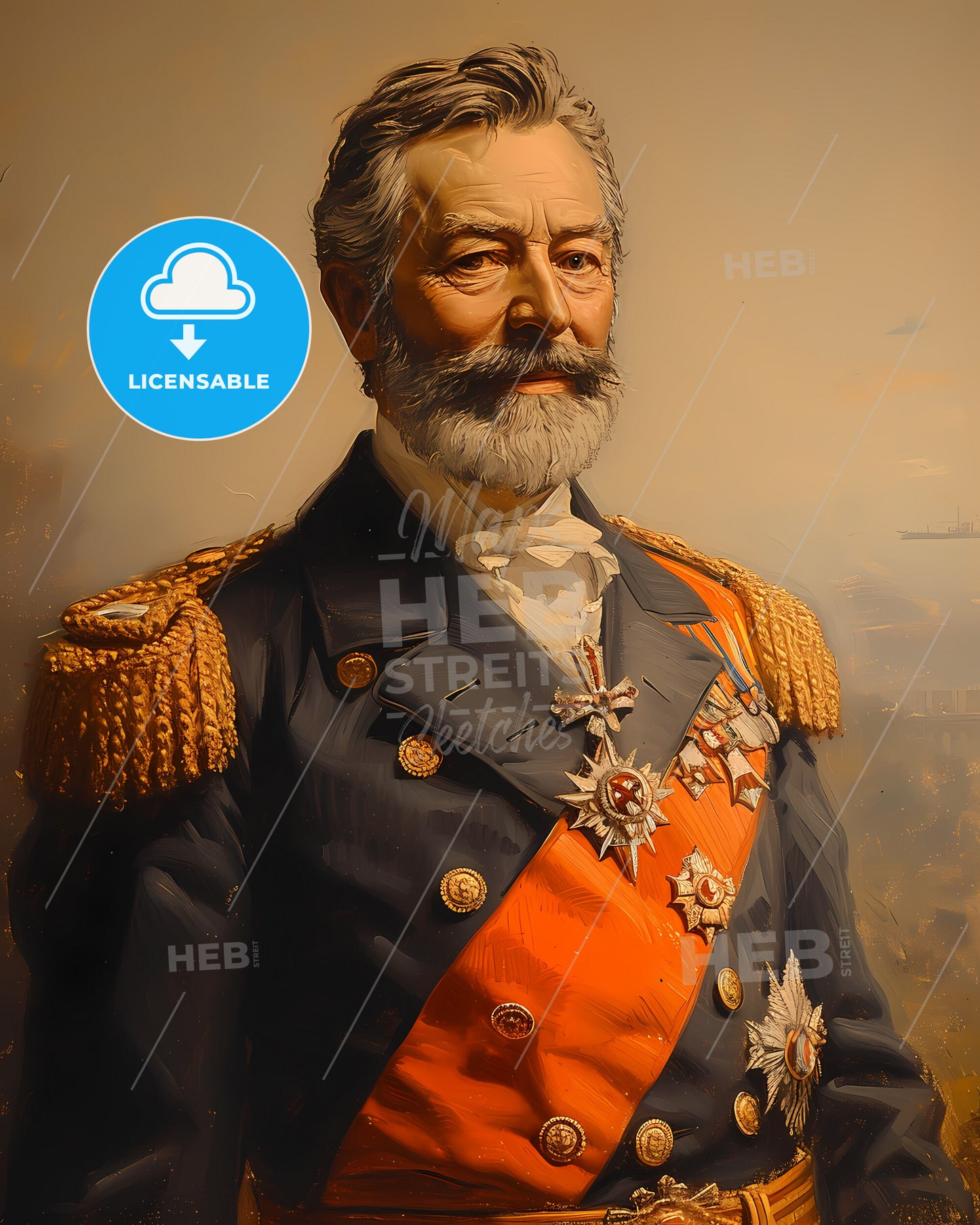 Emperor, Pedro II, 1825 - 1891, a man in a military uniform