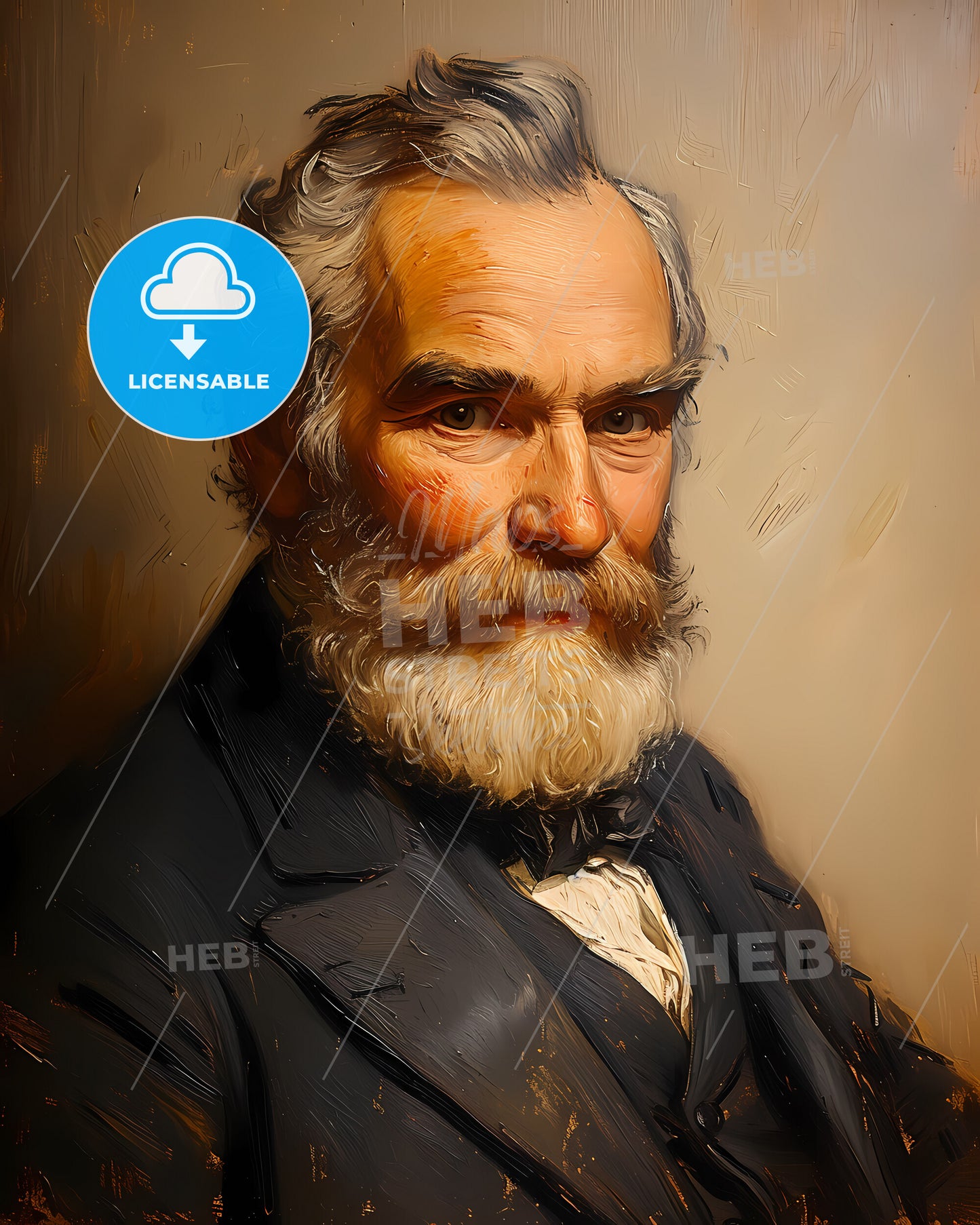 Emperor, Pedro II of Brazil, 1825 - 1891, a man with a beard