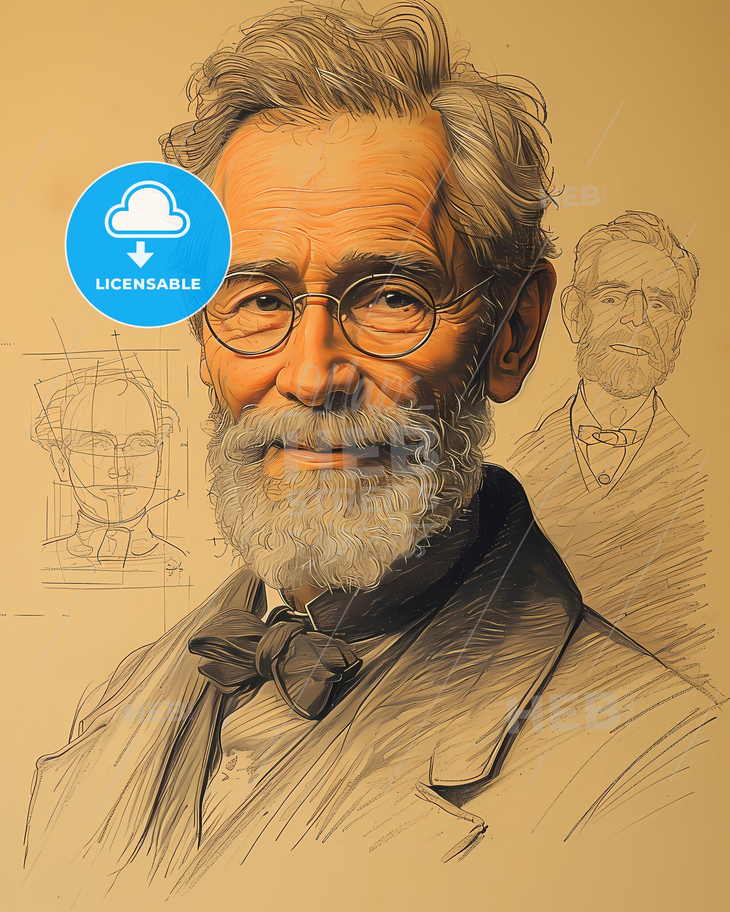 Rudolf, Virchow, 1821 - 1902, a man with a beard and glasses