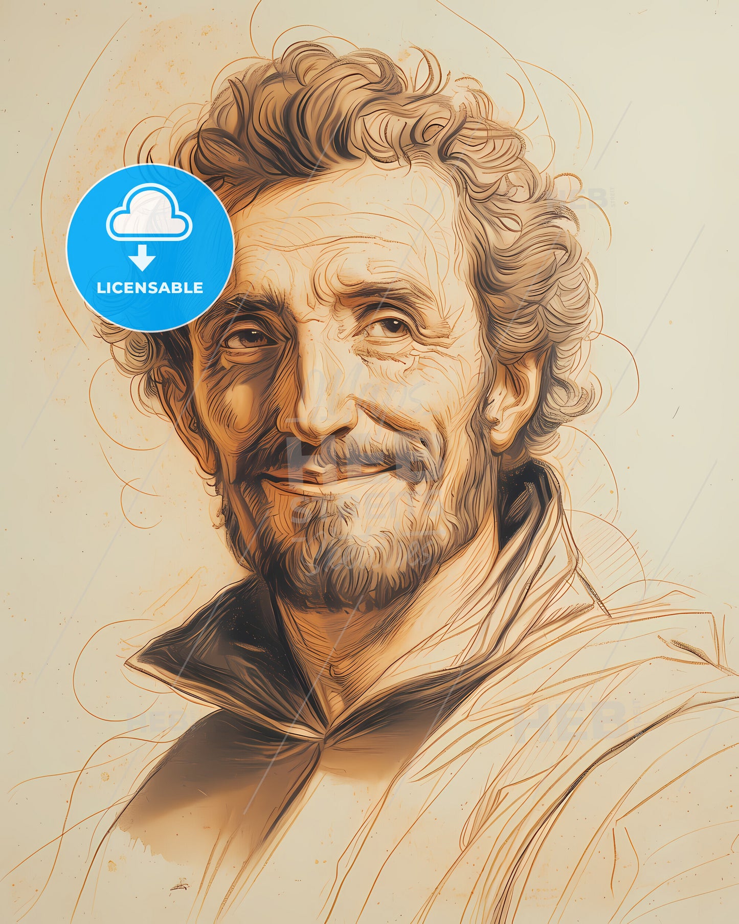 Athanasius, Kircher, 1602 - 1680, a drawing of a man