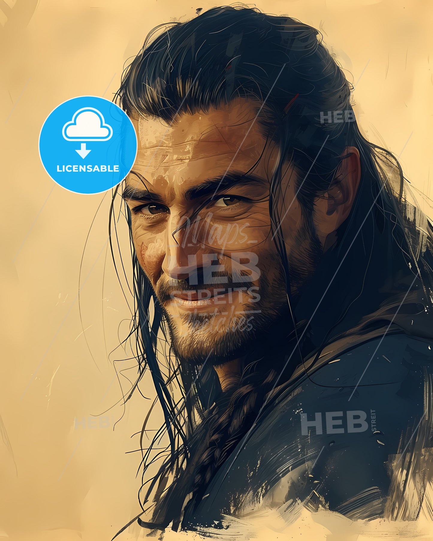 William, Wallace, c. 1270 - 1305, a man with long hair and beard