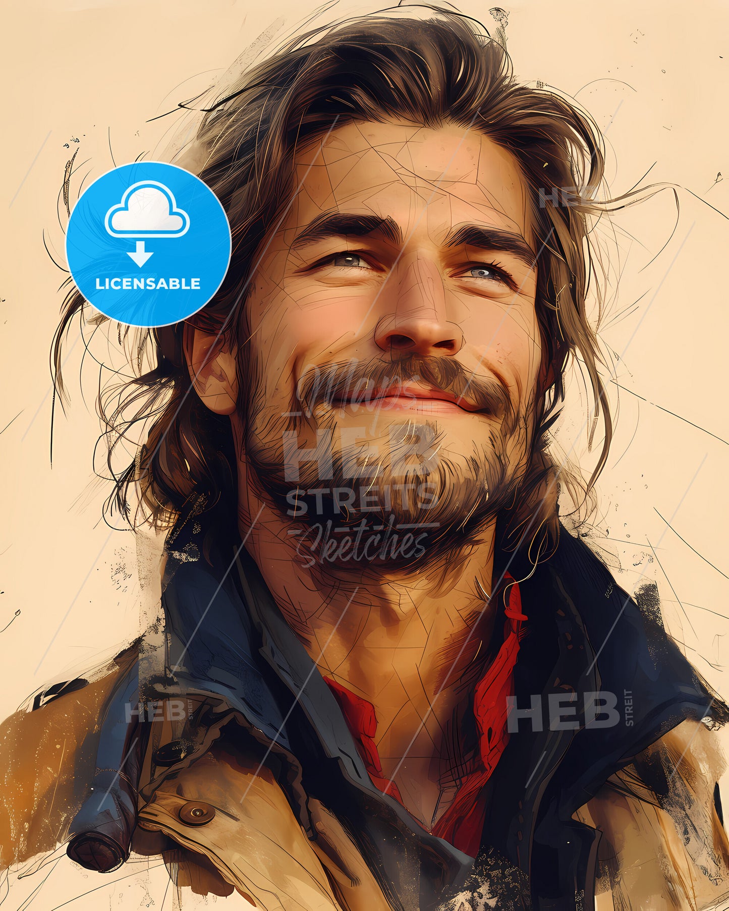 Sigurd, the Crusader, 1090 - 1130, a man with long hair and beard smiling