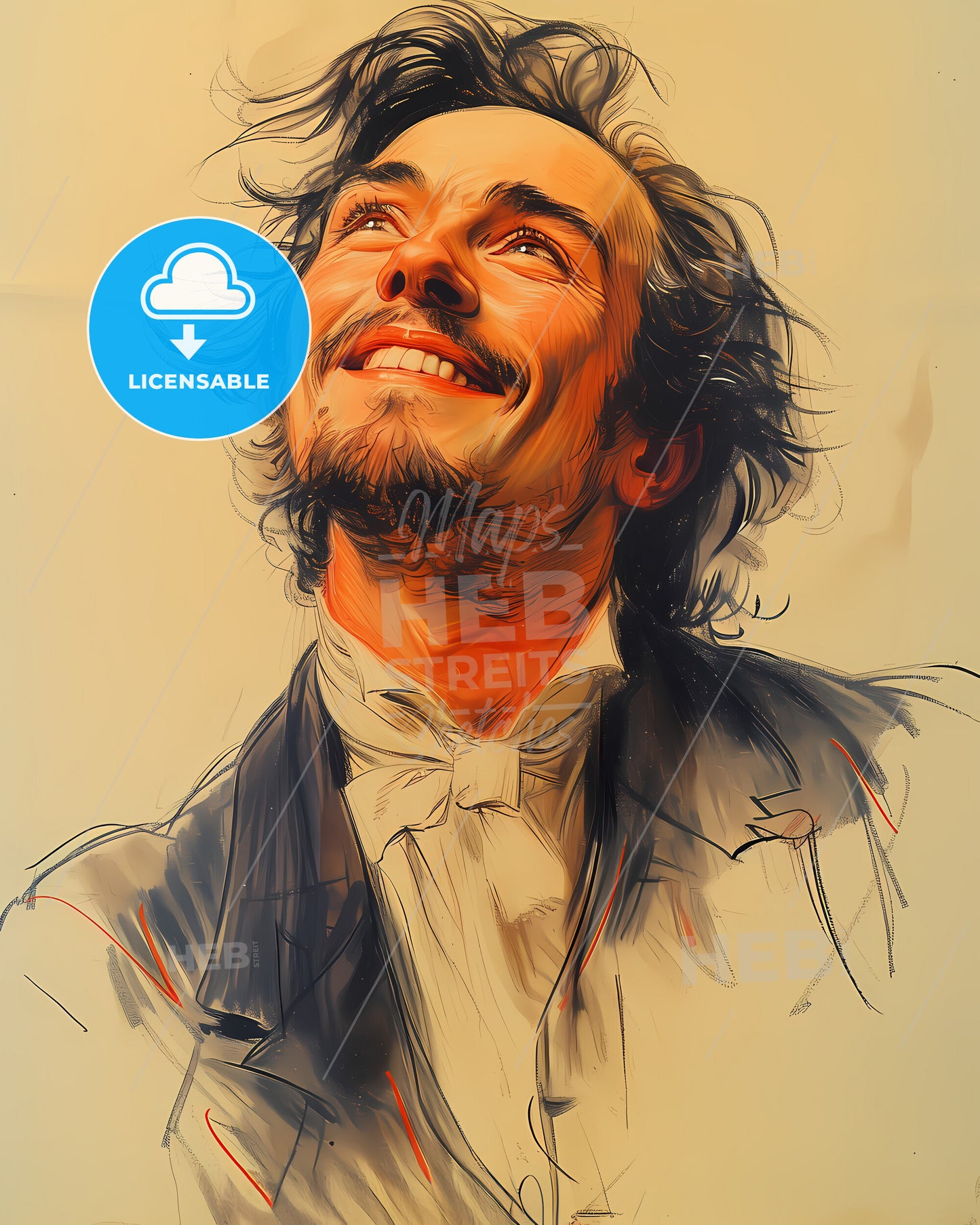 Joseph, Jefferson, 1829 - 1905, a man looking up to the sky