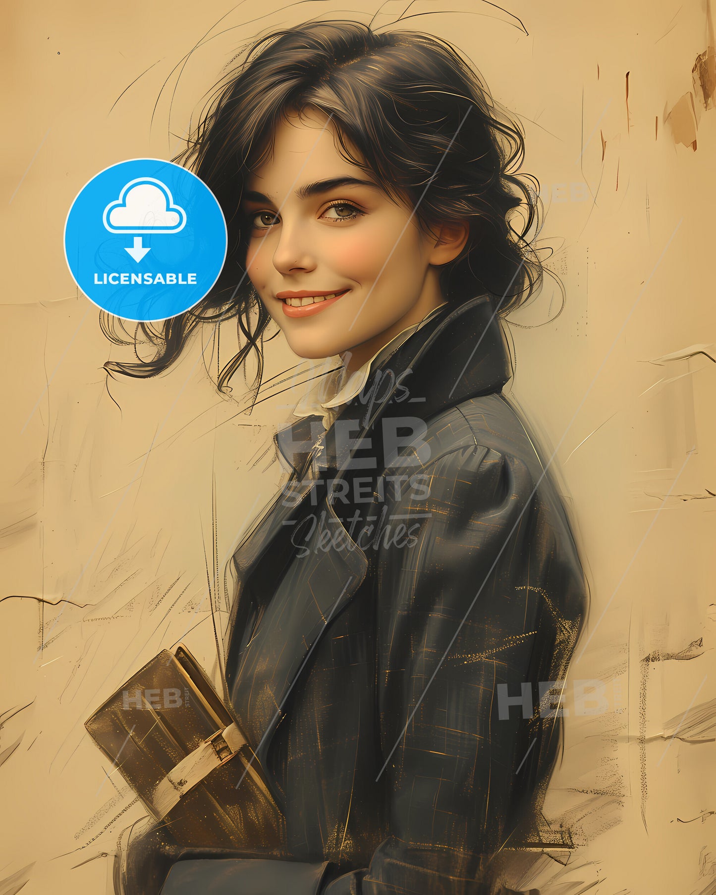 Emily, Brontë, 1818 - 1848, a woman smiling with a book