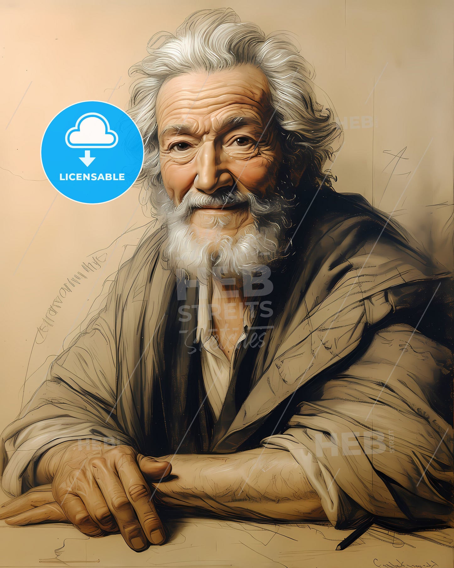 Thucydides, c. 460 BCE - c. 395 BCE, a painting of a man with a beard