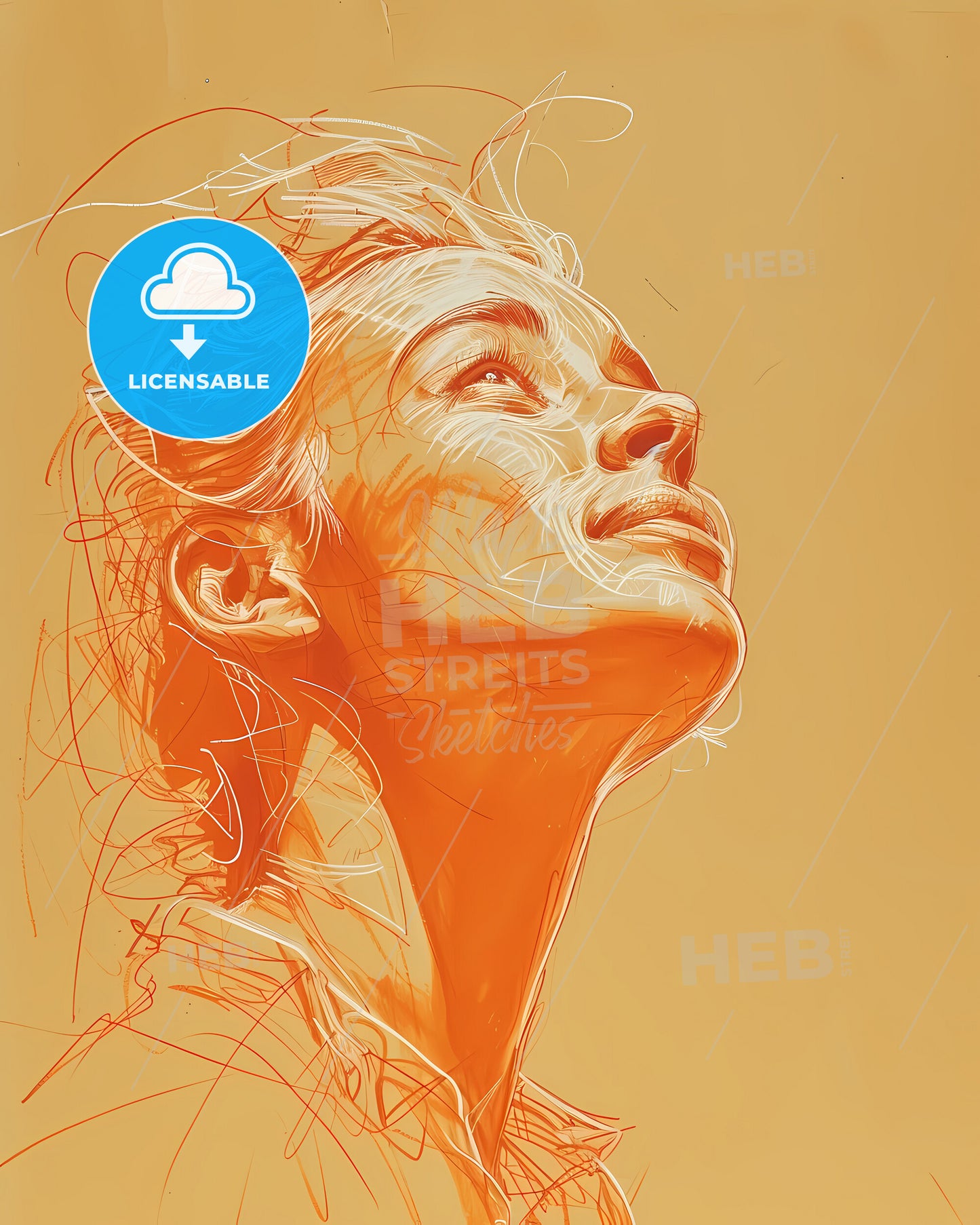 Demeter, Ceres, Goddess of the Harvest, a drawing of a woman_s face