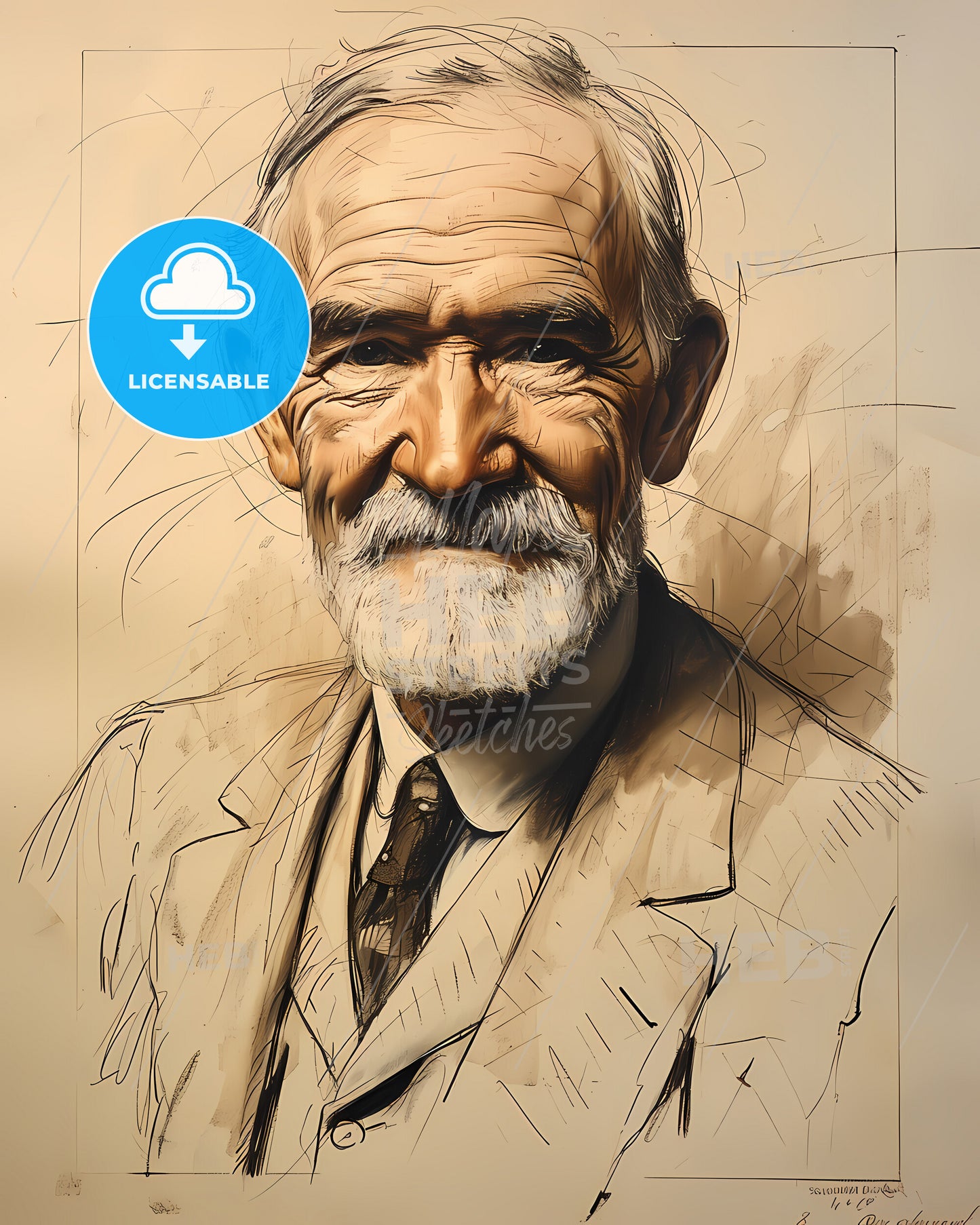 Sir William, Osler, 1849 - 1919, a man with a beard and mustache