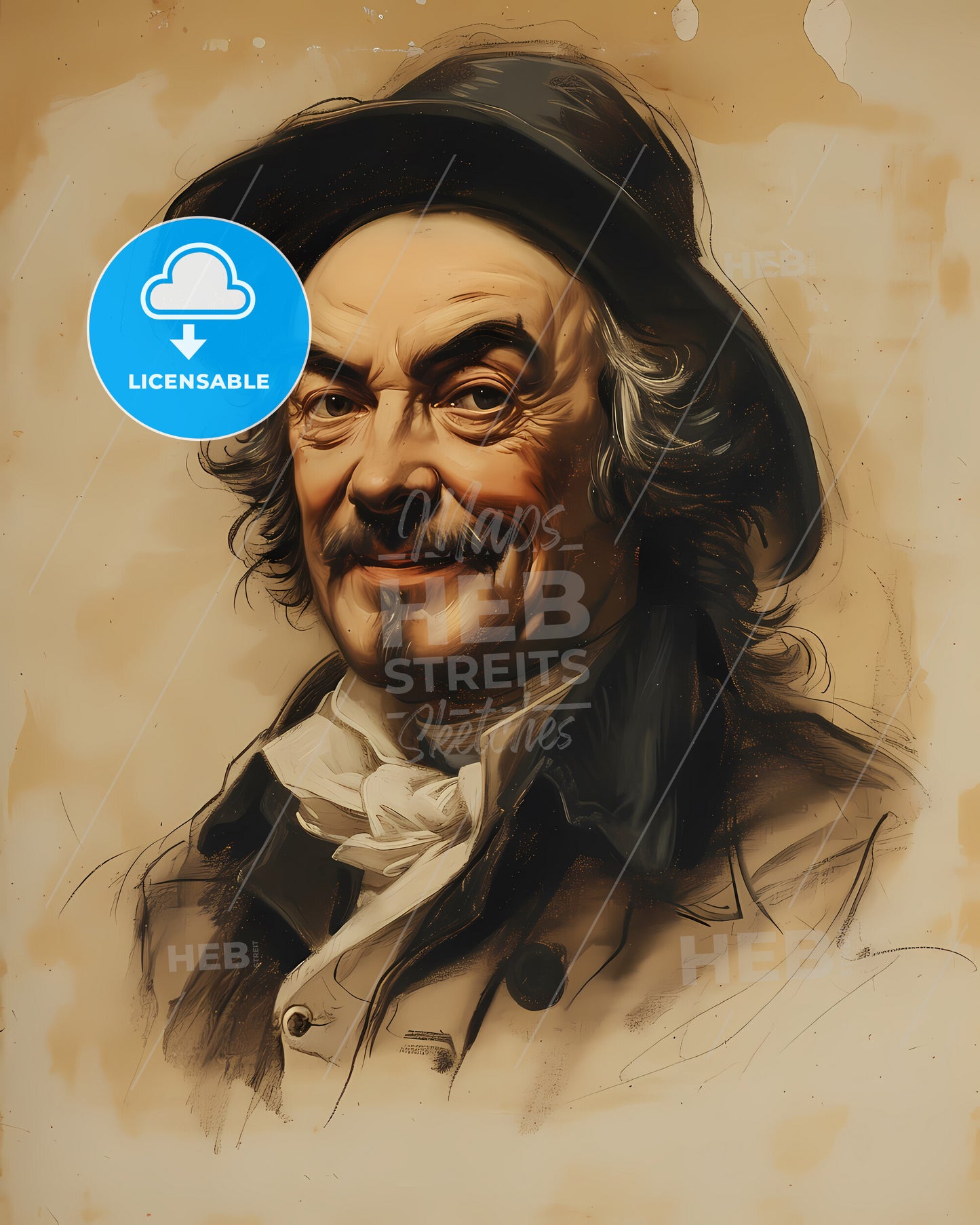 Jonathan, Swift, 1667 - 1745, a man with a hat