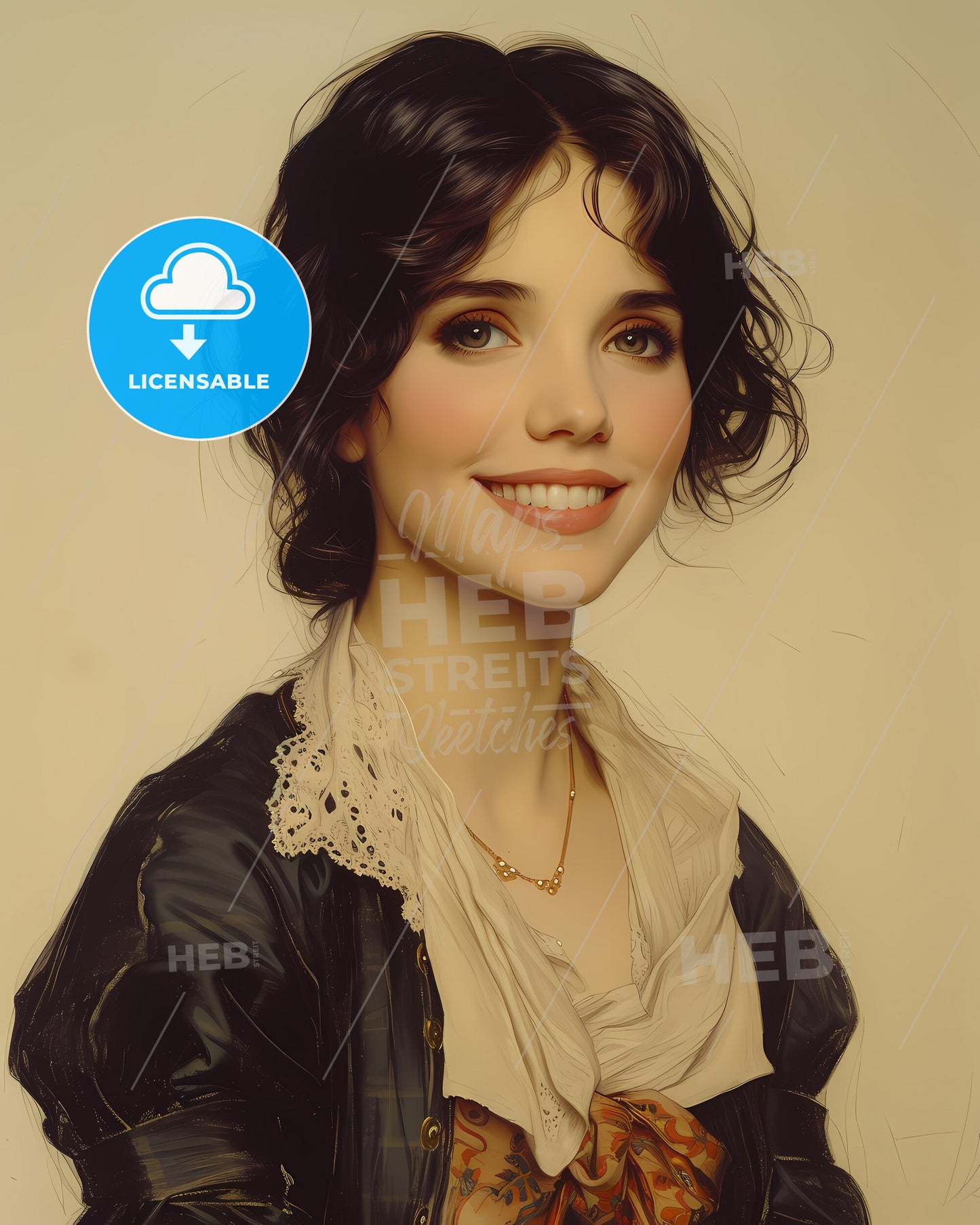 Charlotte, Cushman, 1816 - 1876, a woman smiling with a white scarf