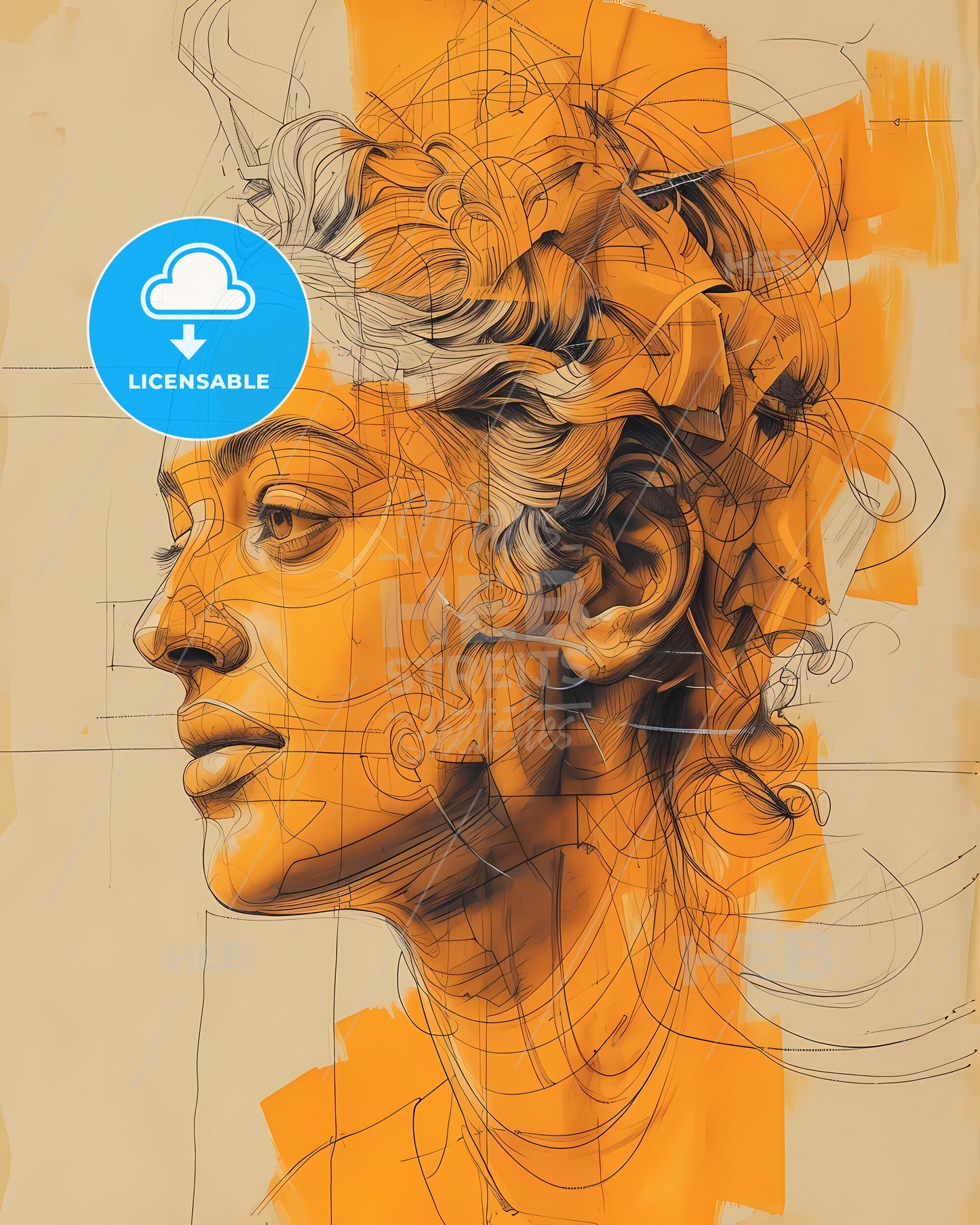 Athena, Minerva, Goddess of Wisdom, a drawing of a woman_s face