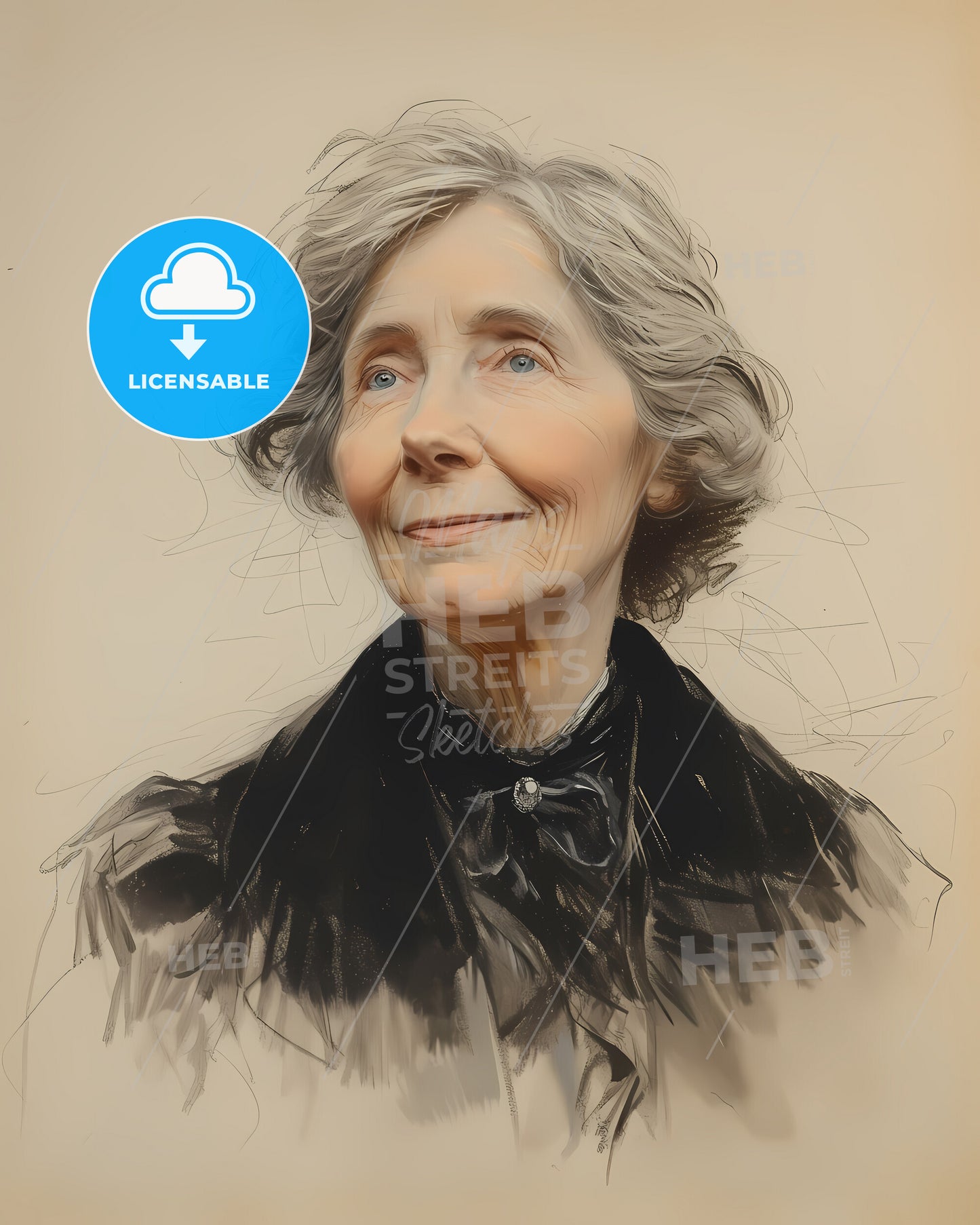 George Eliot, Mary Ann Evans, 1819 - 1880, a woman with grey hair