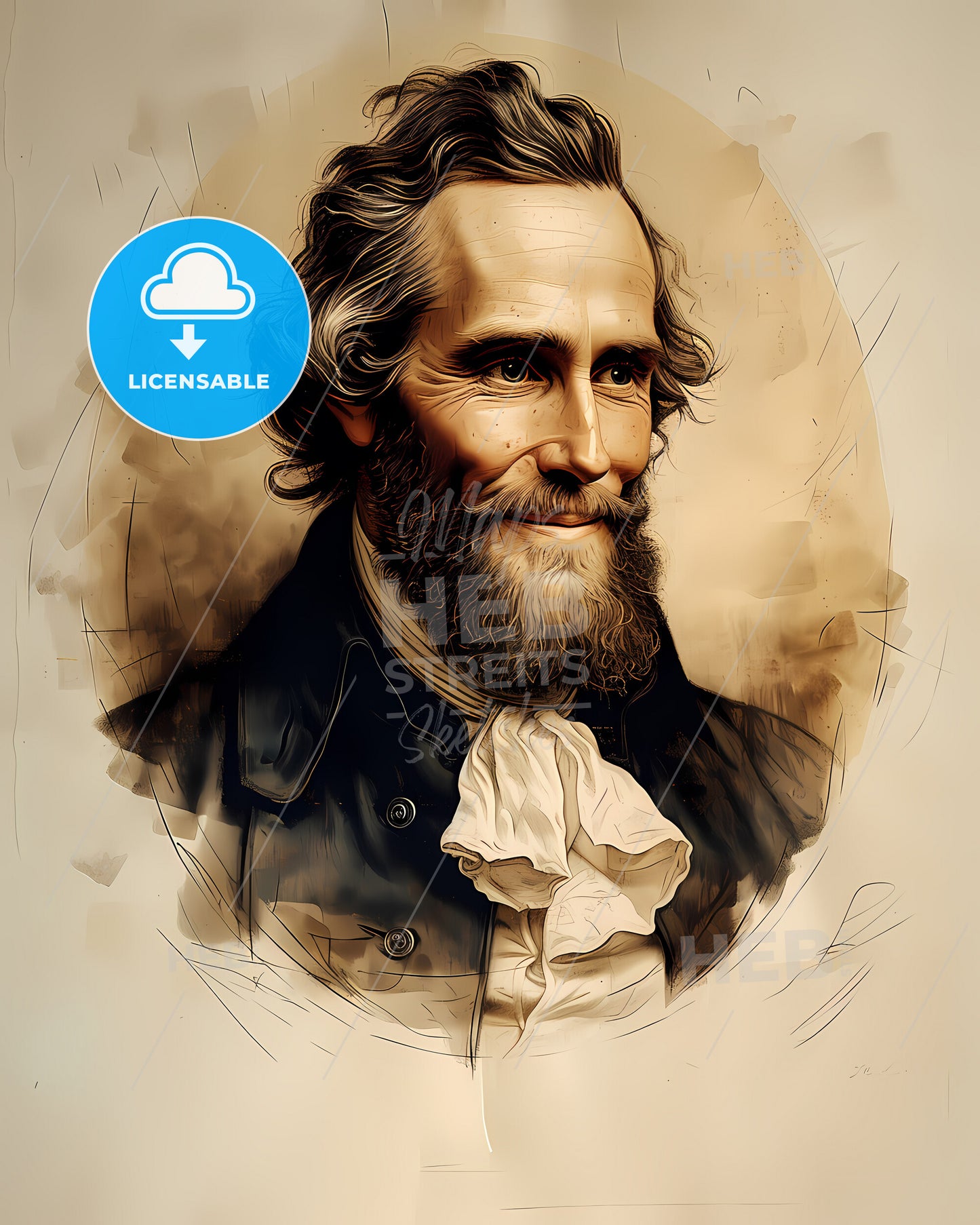 Patrick, Henry, 1736 - 1799, a portrait of a man