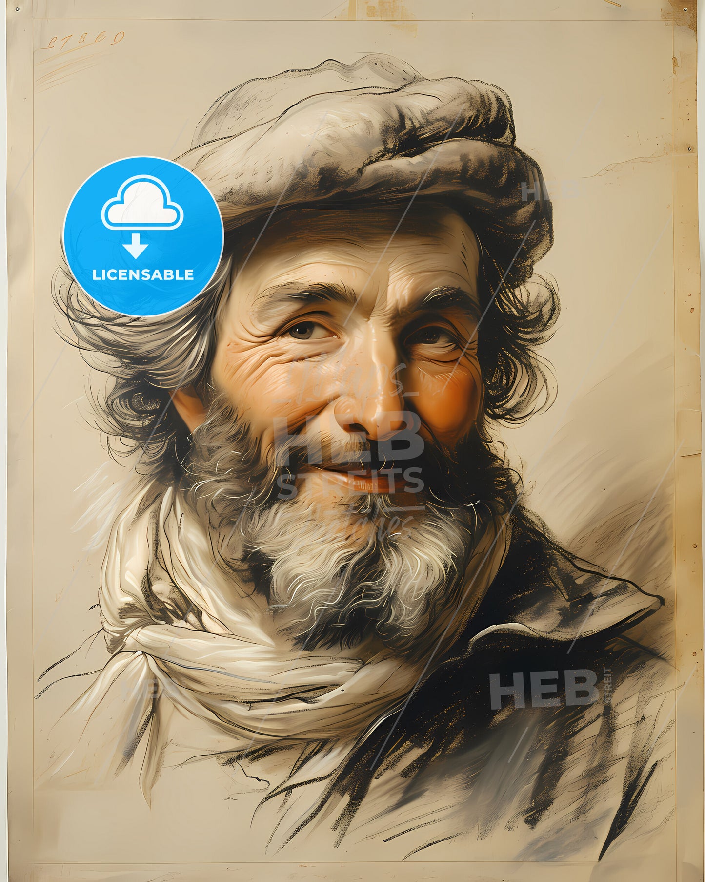 Baldassare, Castiglione, 1478 - 1529, a drawing of a man with a beard