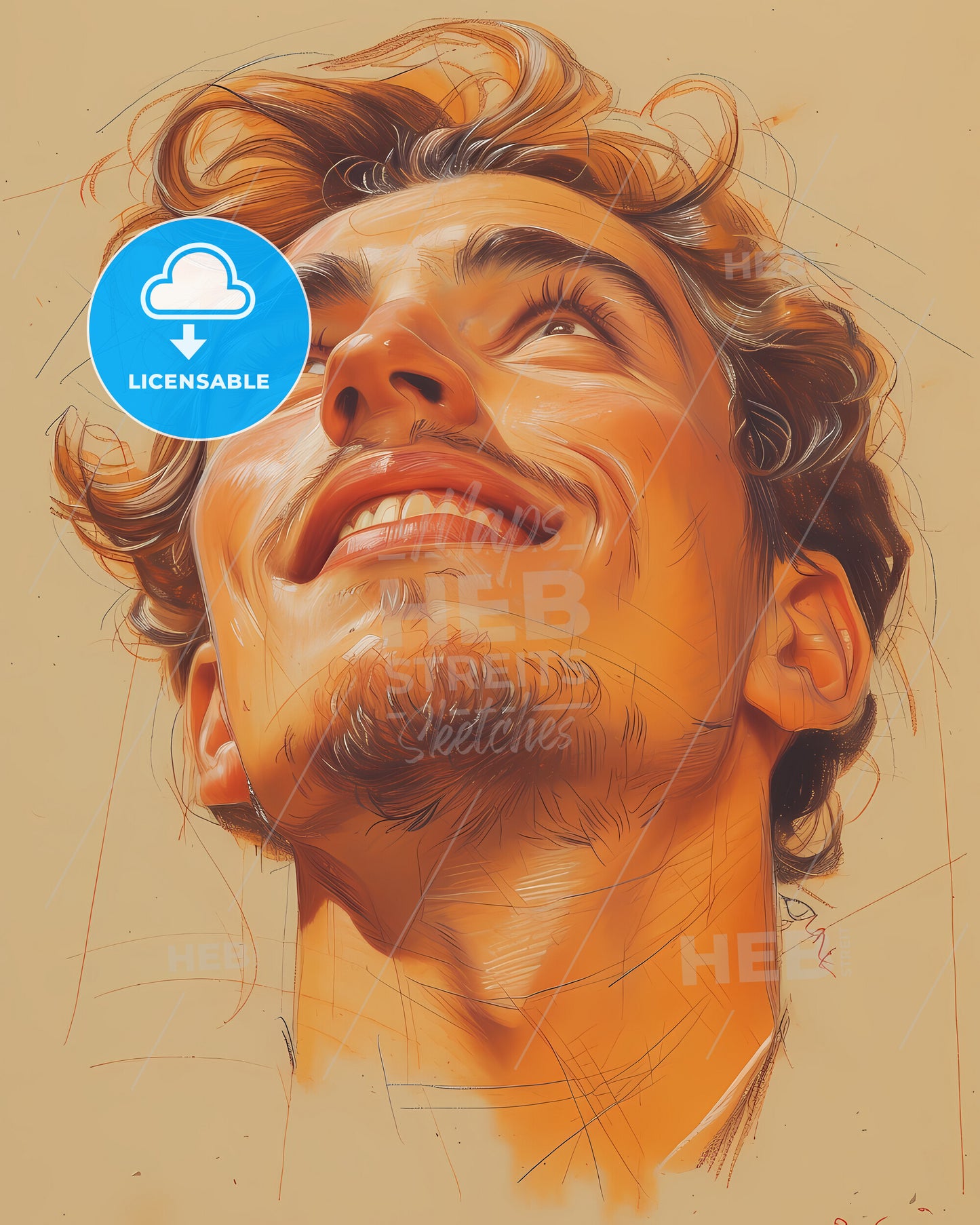 Gian, Lorenzo Bernini, 1598 - 1680, a man looking up to the sky