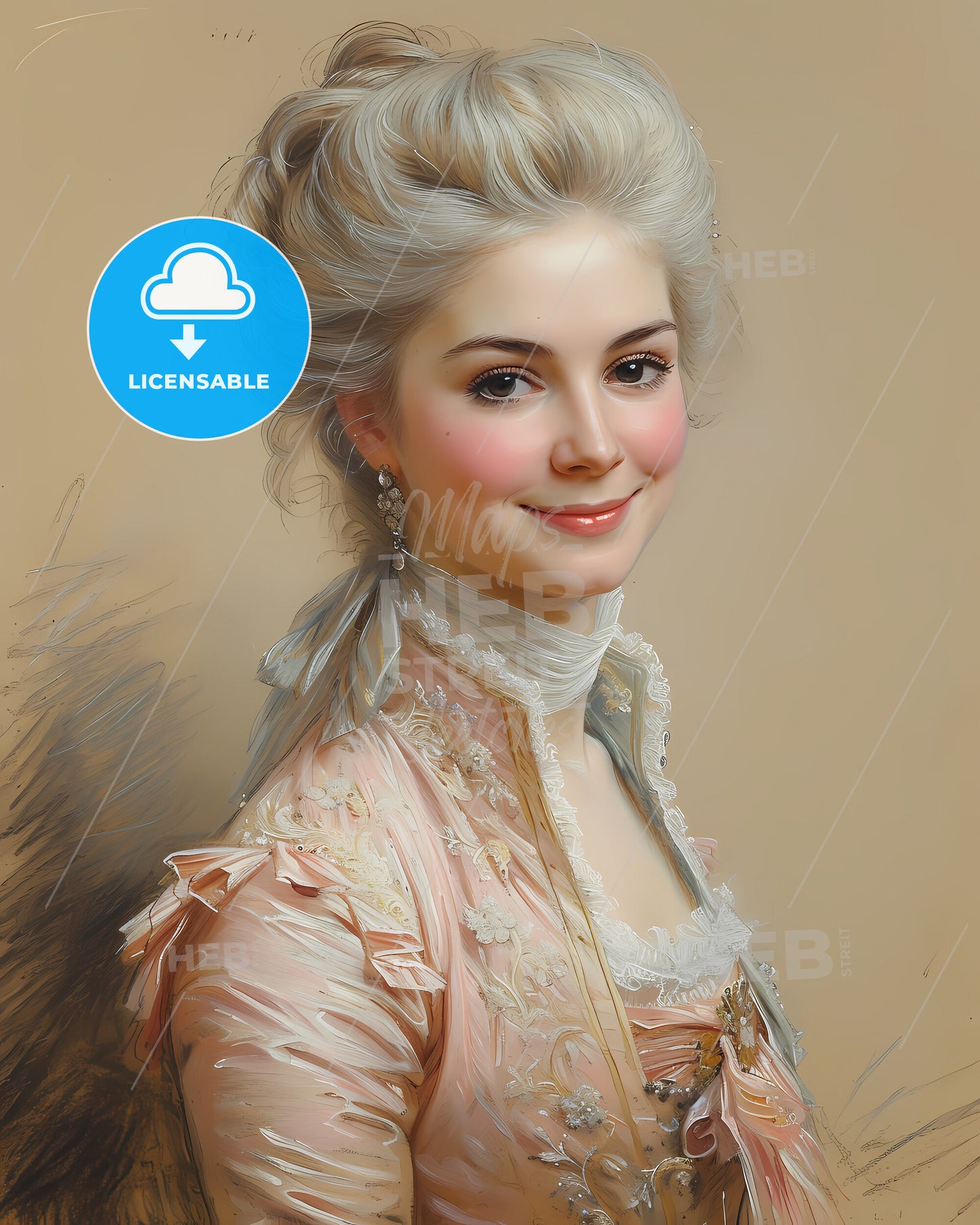 Empress, Maria Theresa, 1717 - 1780, a woman in a pink dress