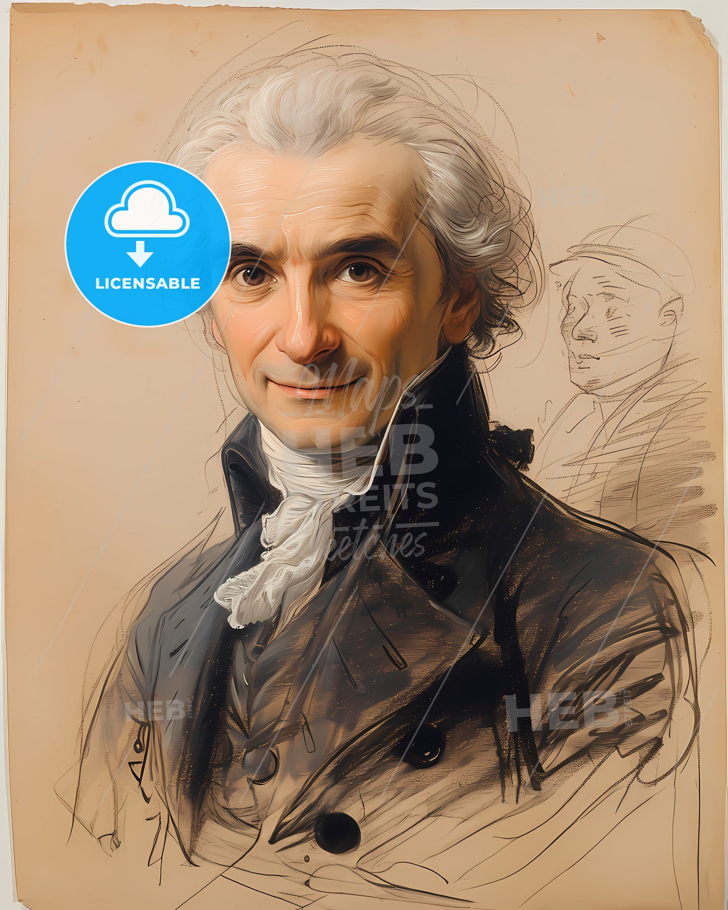 Alessandro, Volta, 1745 - 1827, a drawing of a man