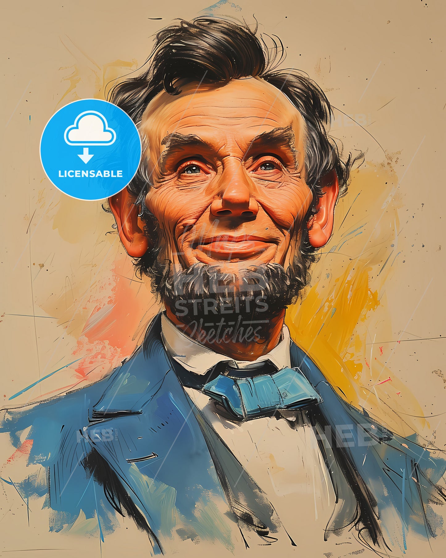 Abraham, Lincoln, 1809 - 1865, a man with beard and mustache wearing a blue suit